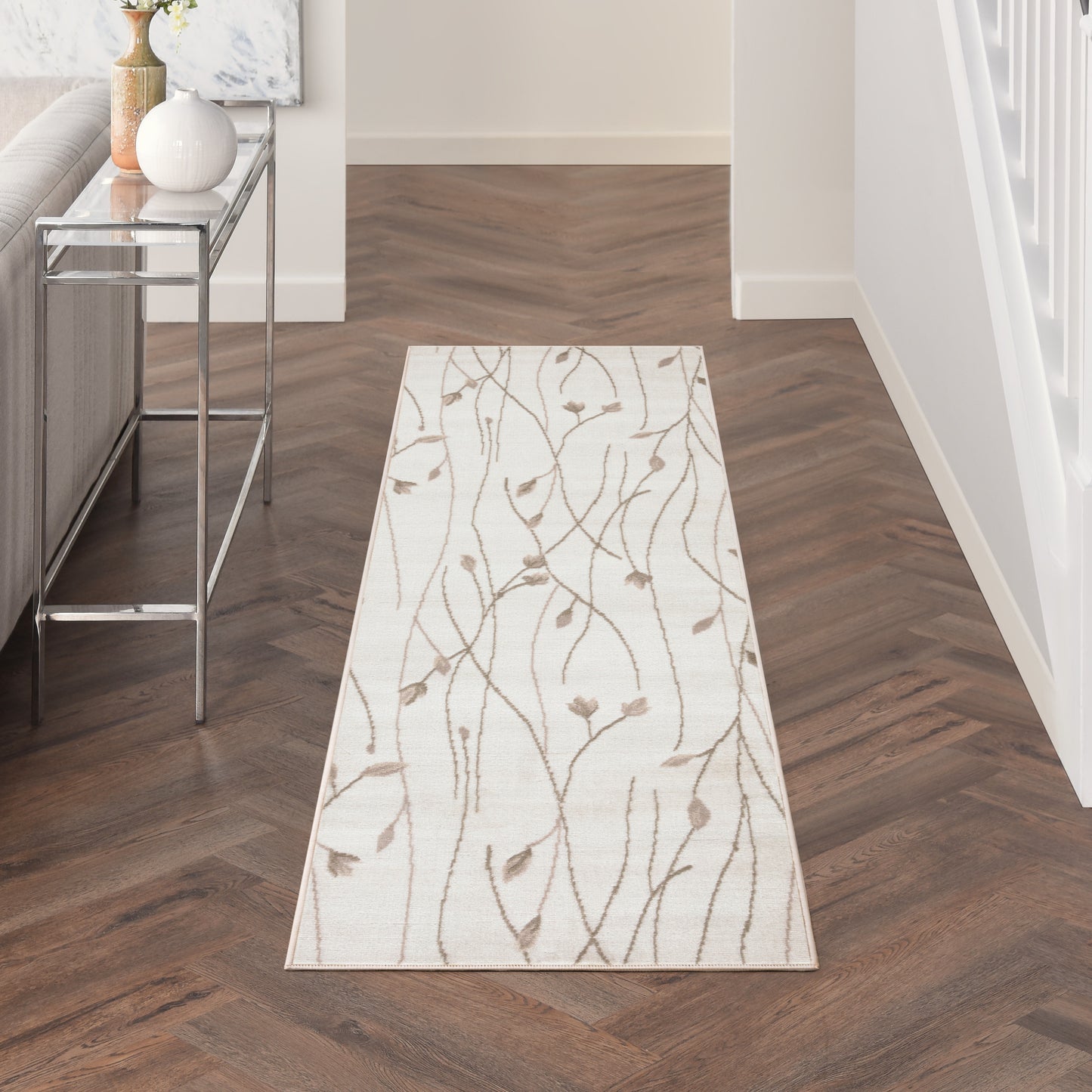 Nourison Grafix 2'3" x 7'6" Ivory Beige Modern Indoor Rug