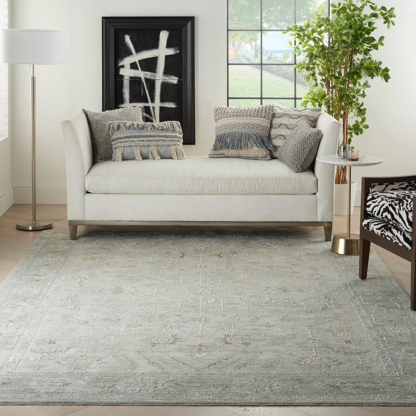 Nourison Infinite 9'3" x 12'7" Lt Grey Vintage Indoor Rug