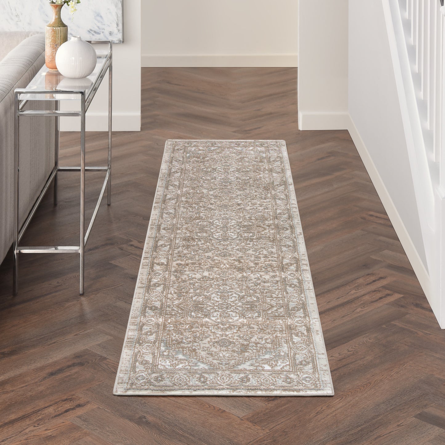 Nourison Quarry 2'2" x 7'6" Beige Vintage Indoor Rug