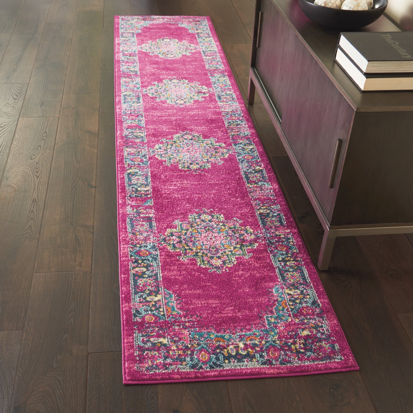 Nourison Passion 2'2" x 10' Fuchsia Bohemian Indoor Rug