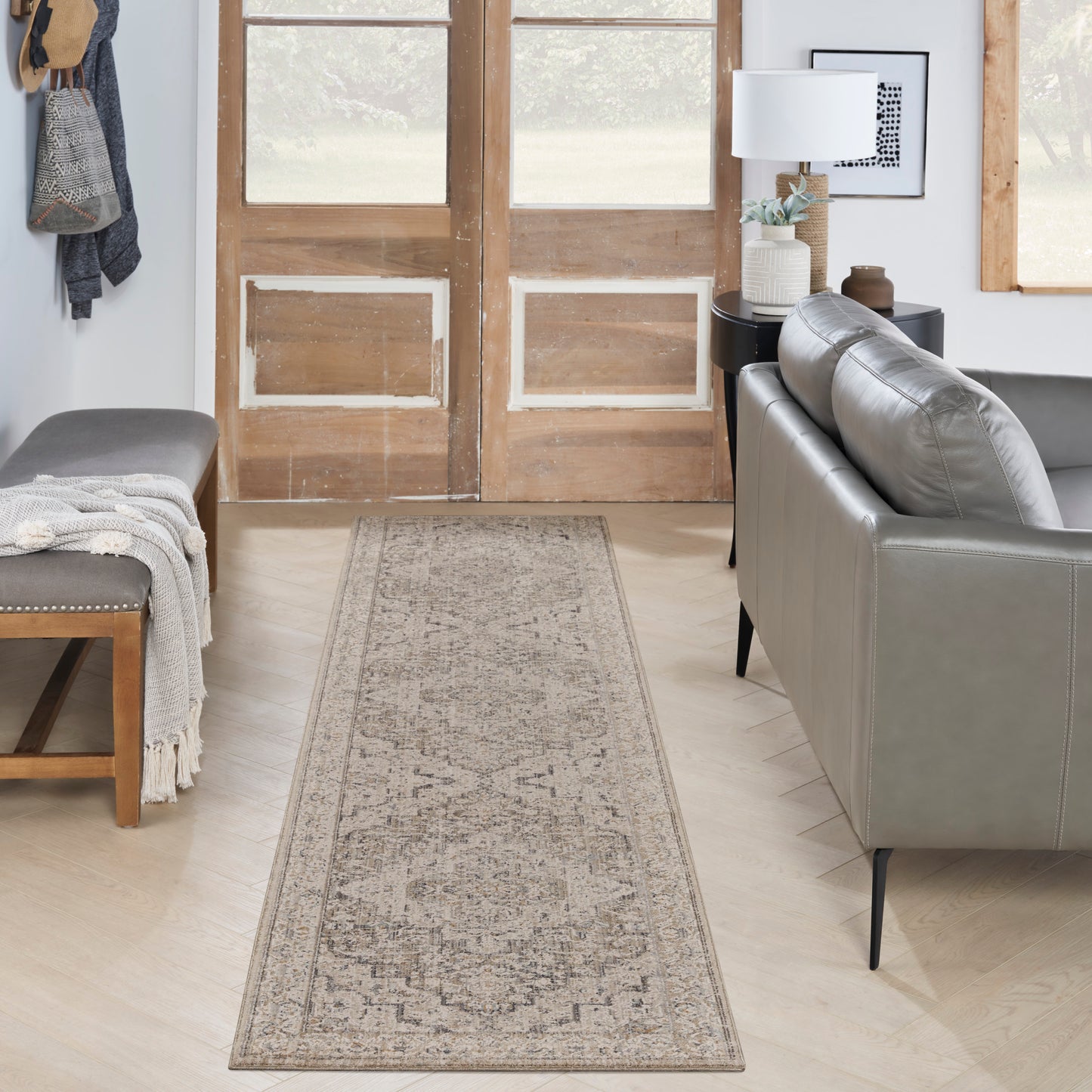 Nourison Lynx 2'3" x 10' Ivory Taupe Vintage Indoor Rug