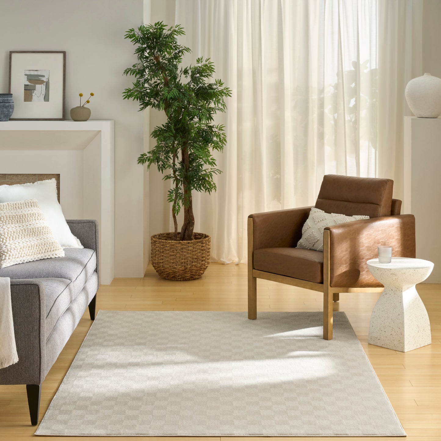 Nourison Serenity Home 6' x 9' Ivory Modern Indoor Rug