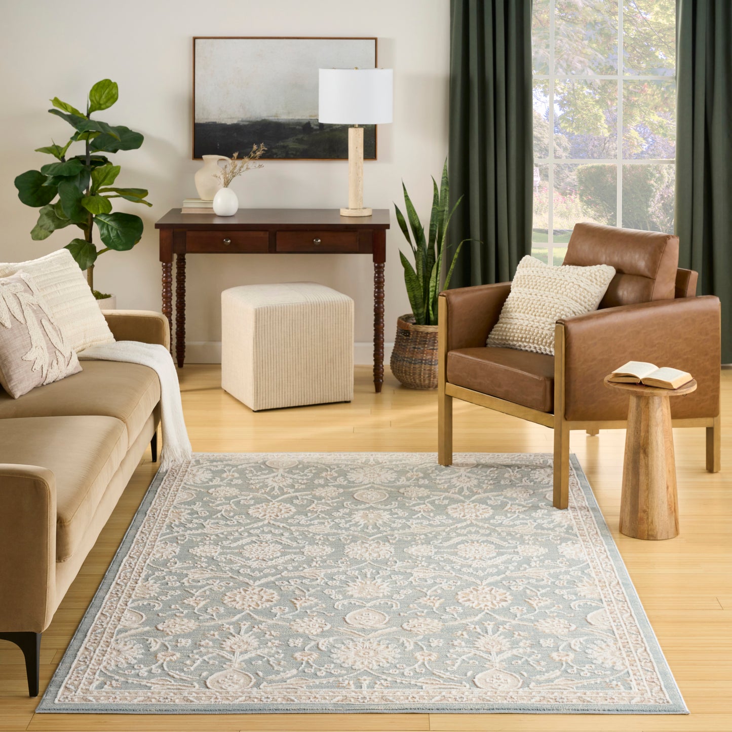 Nourison Isla 5'3" x 7' Blue Vintage Indoor Rug