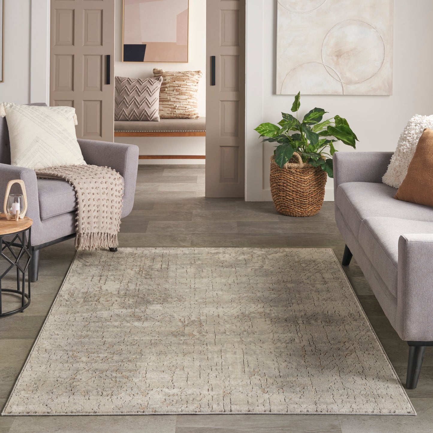Nourison Quarry 5'3" x 7'3" Beige Grey Modern Indoor Rug