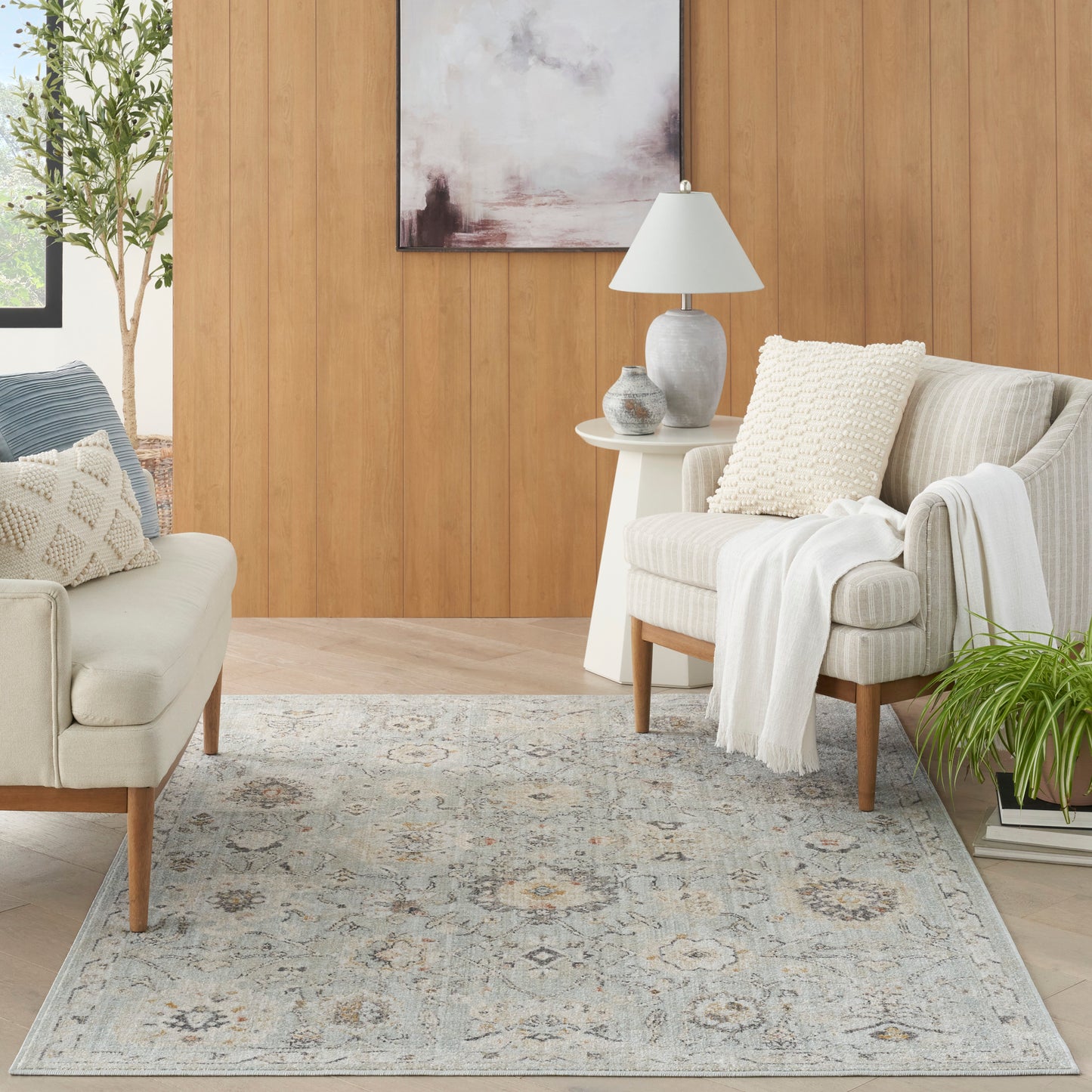 Nourison Oushak Home 5'5" x 7'3" Mint Vintage Indoor Rug