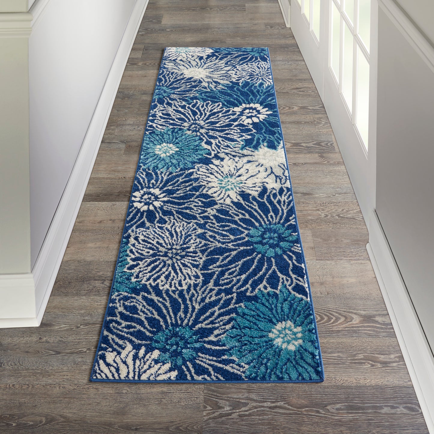 Nourison Passion 2'2" x 7'6" Navy/Ivory Contemporary Indoor Rug