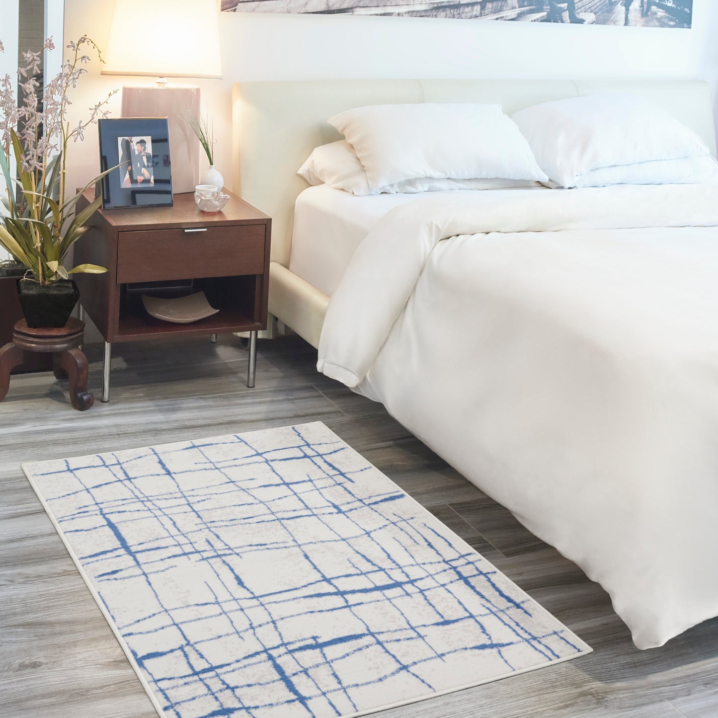 Nourison Whimsicle 3' x 5' Ivory Blue Modern Indoor Rug
