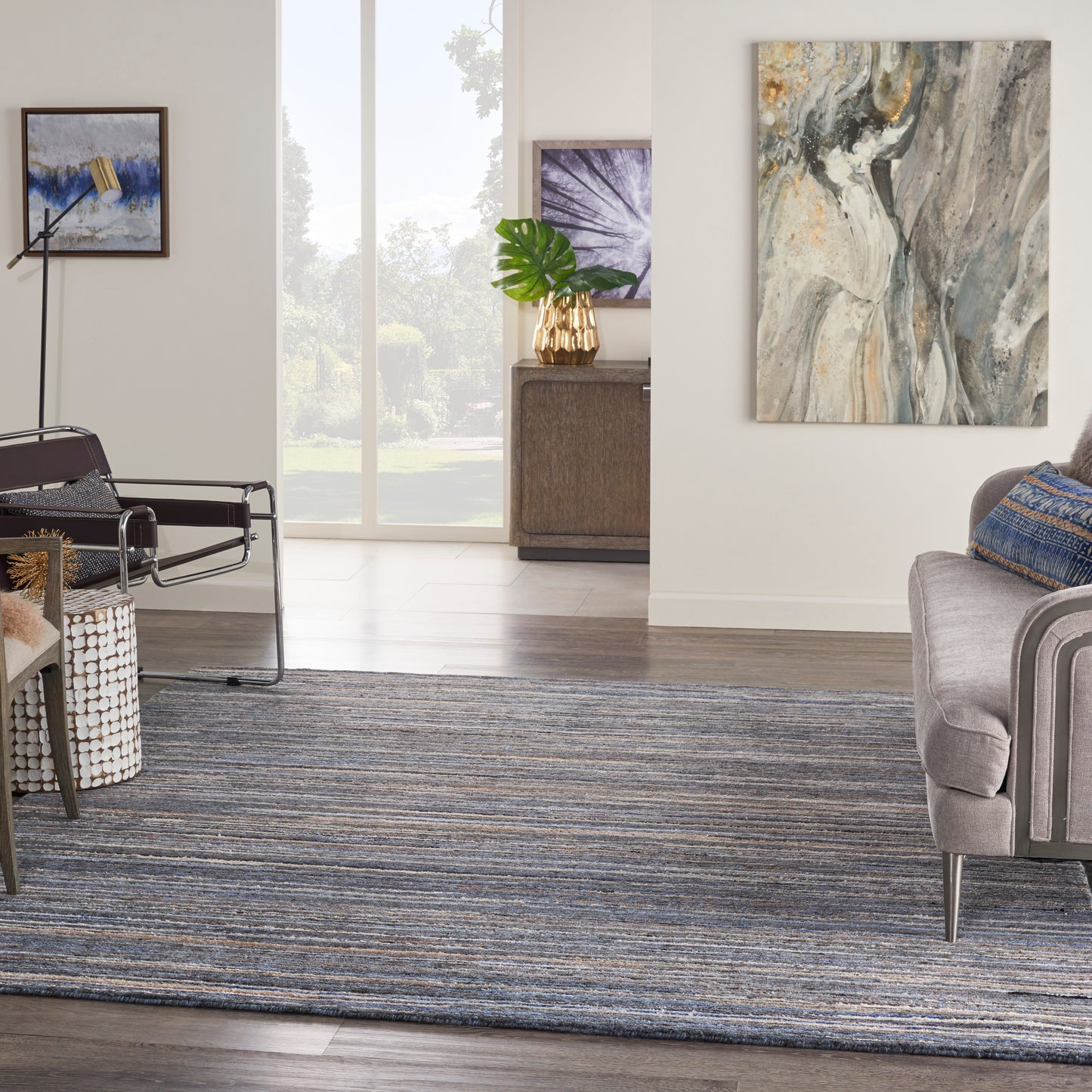 Nourison Plateau 7'9" x 9'9" Blue Modern Indoor Rug