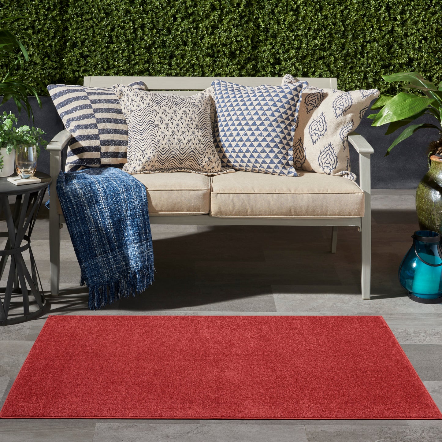 Nourison Nourison Essentials 3' x 5' Brick Red Outdoor Rug