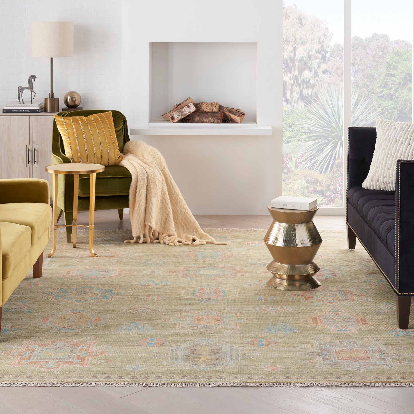 Nourison Odessa 7'9" x 9'9" Sage Vintage Indoor Rug