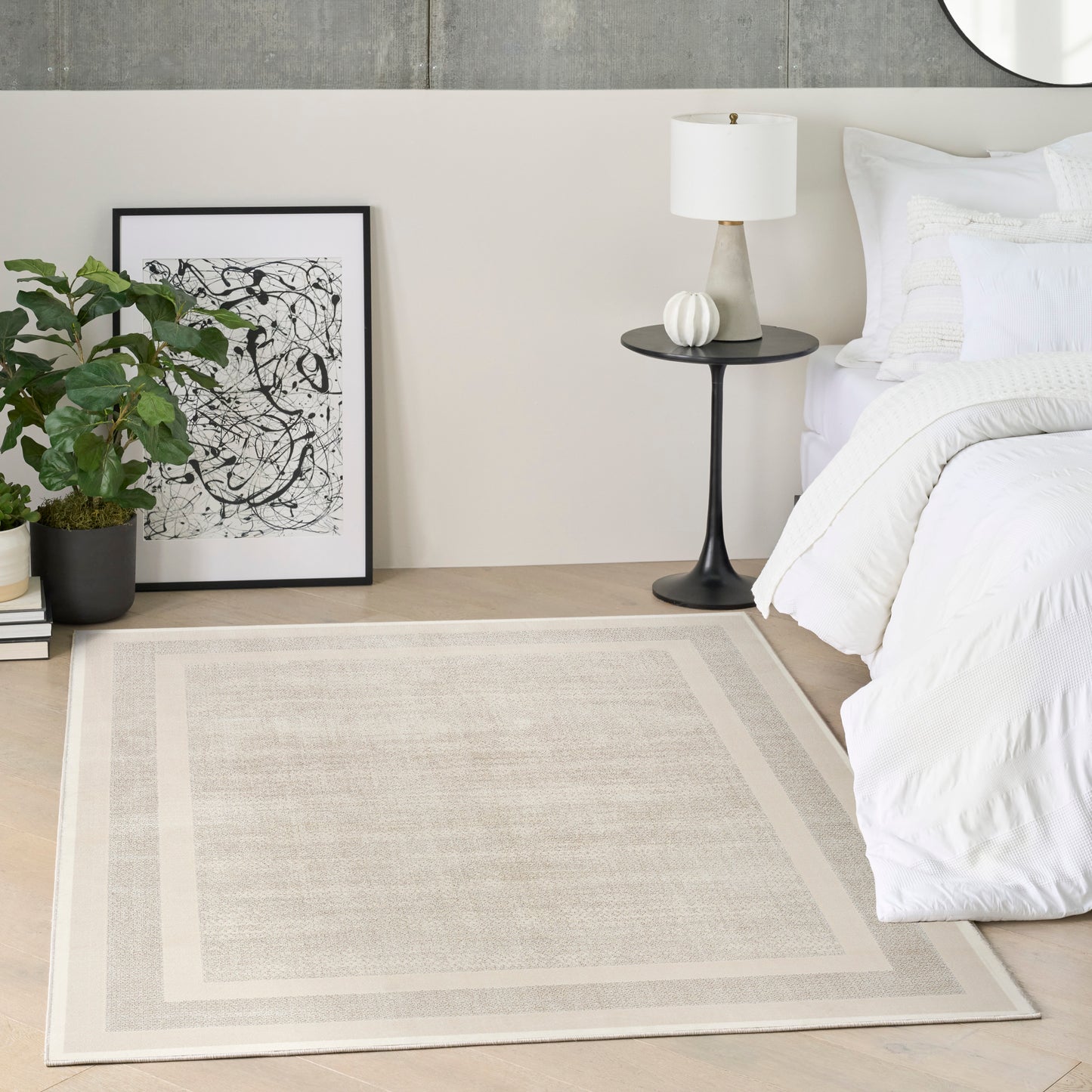 DKNY Grand Street 6' x 9' Ivory Taupe Modern Indoor Rug