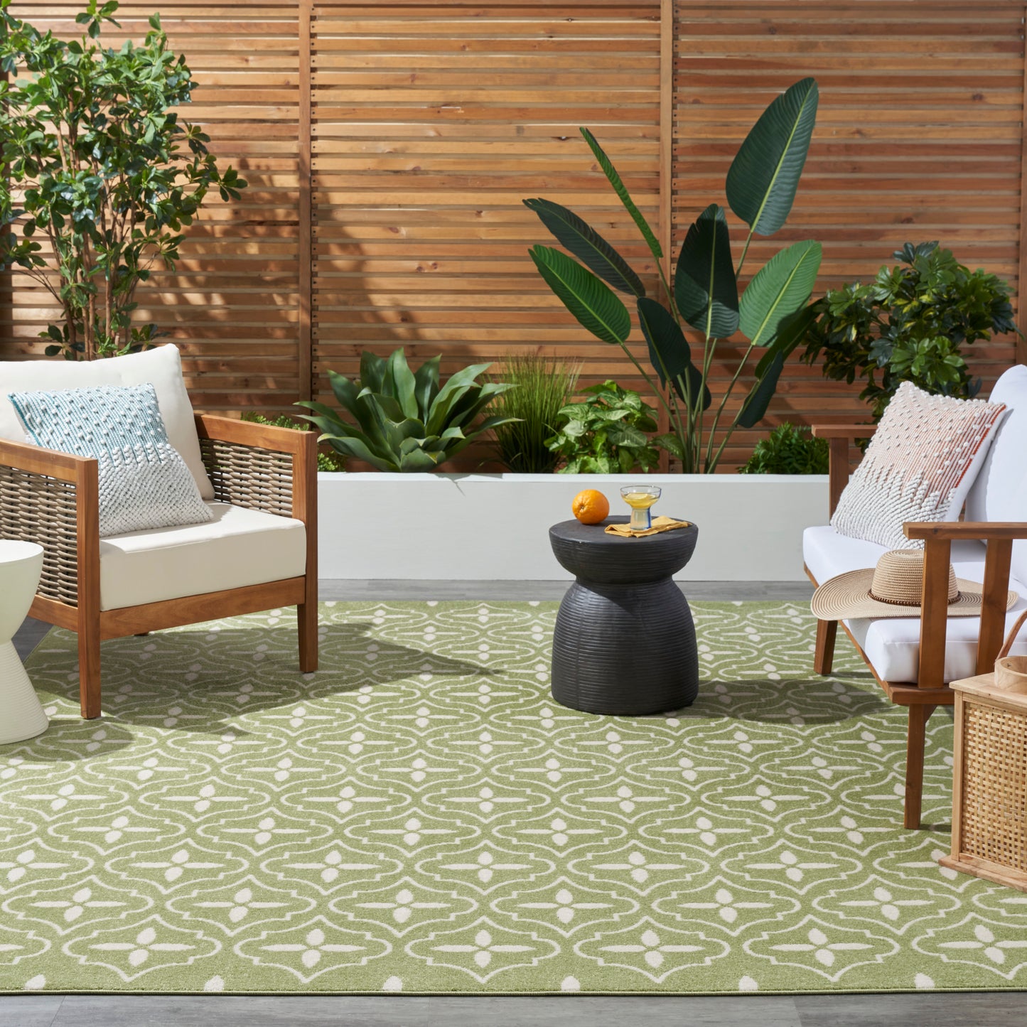 Nourison Nourison Essentials 8' x 10' Green Ivory Modern Rug