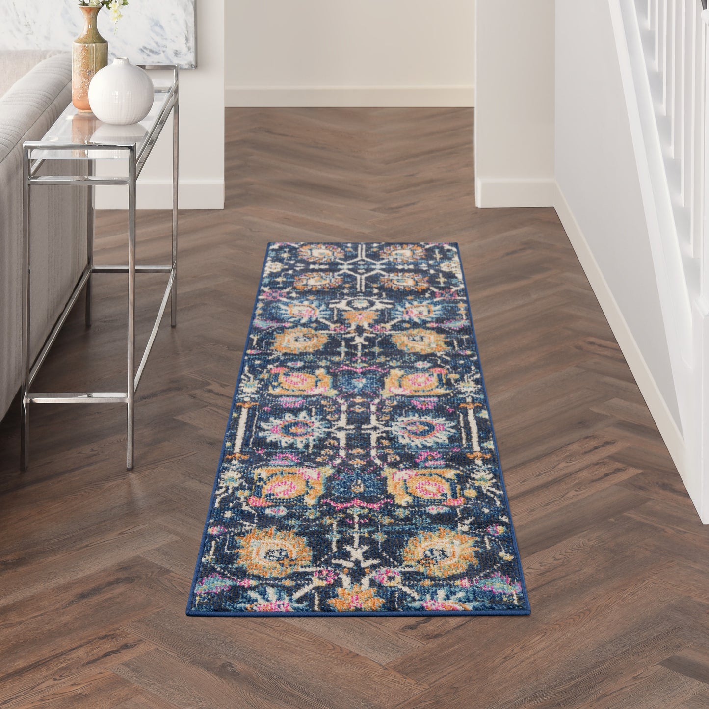 Nourison Passion 1'10" x 6' Navy Bohemian Indoor Rug