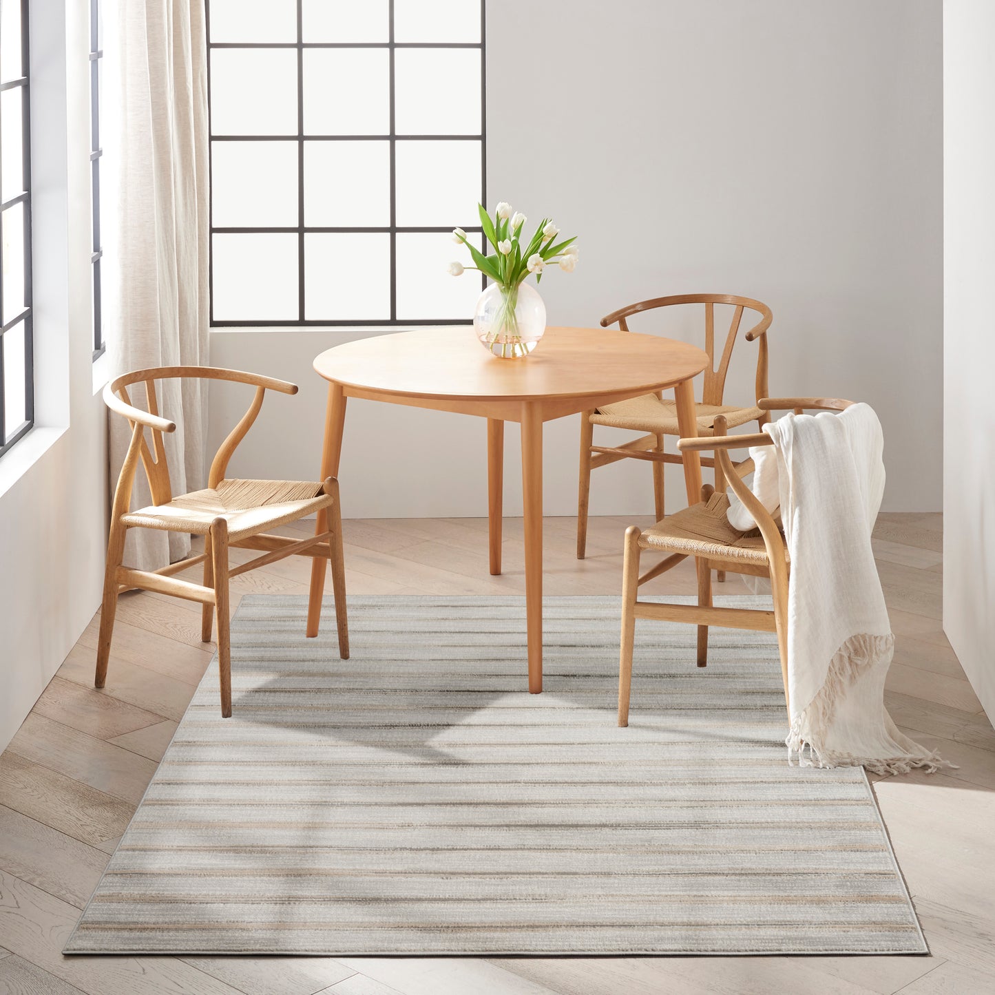 Calvin Klein CK011 Verdant 5'3" x 7'3" Grey Mocha Modern Indoor Rug