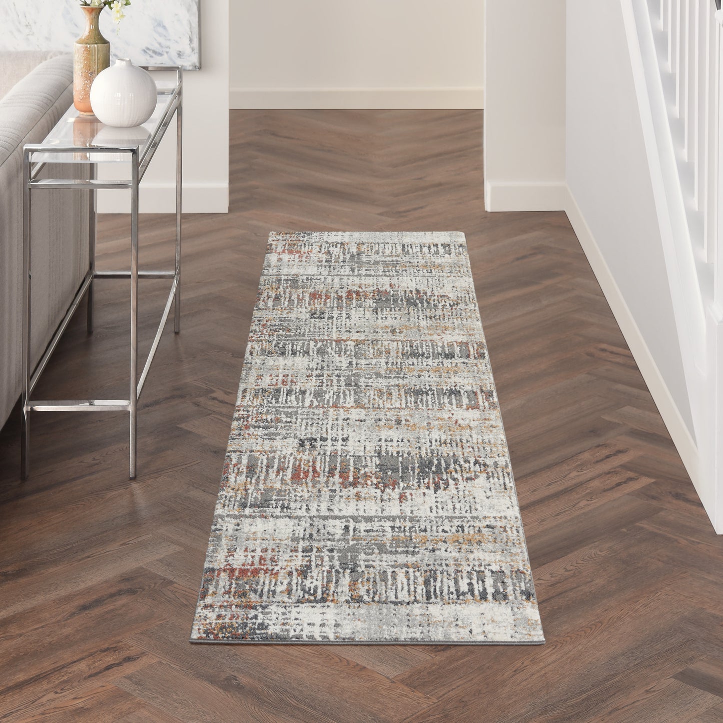 Nourison Tangra 2'2" x 7'6" Multicolor Modern Indoor Rug
