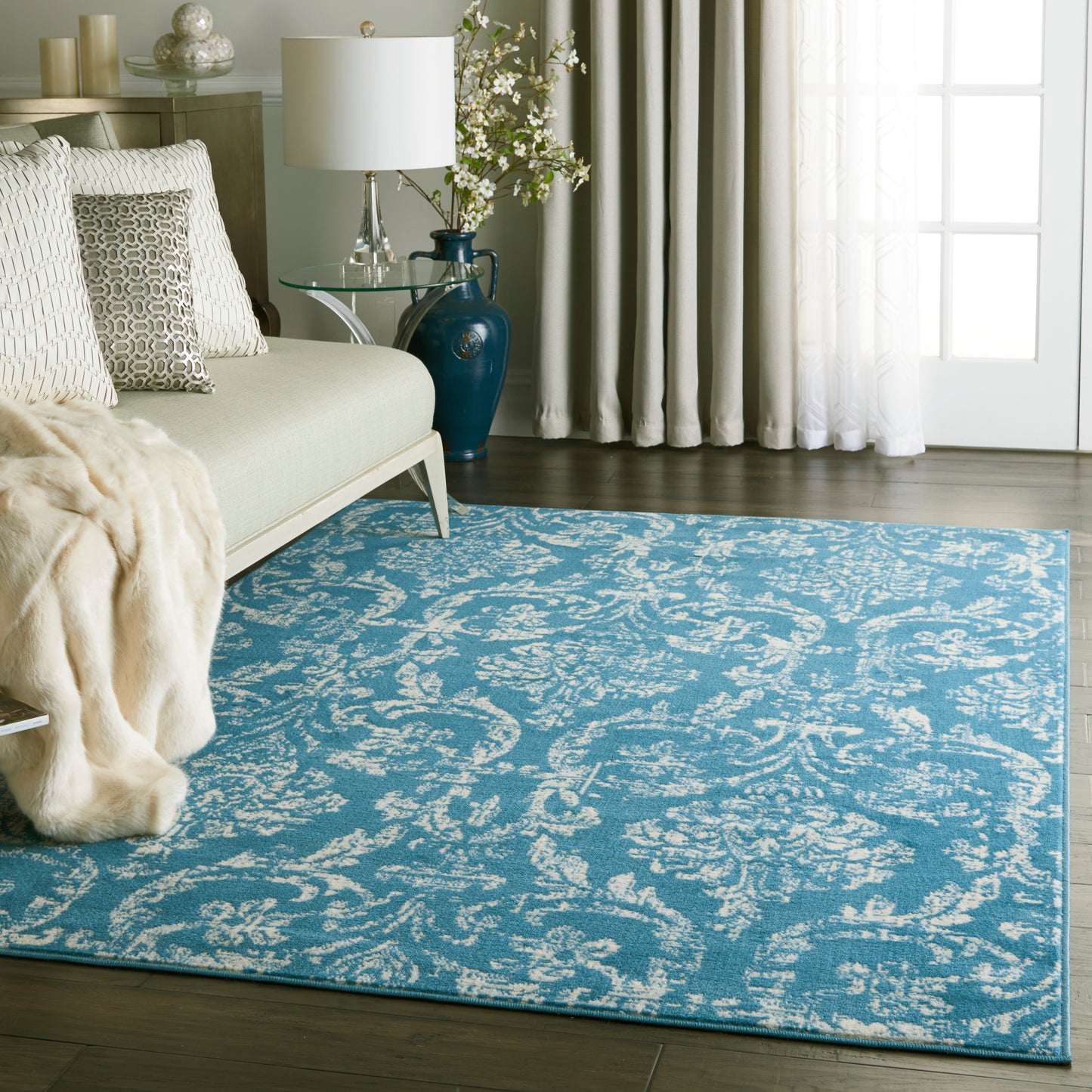 Nourison Jubilant 4' x 6' Blue Vintage Indoor Rug