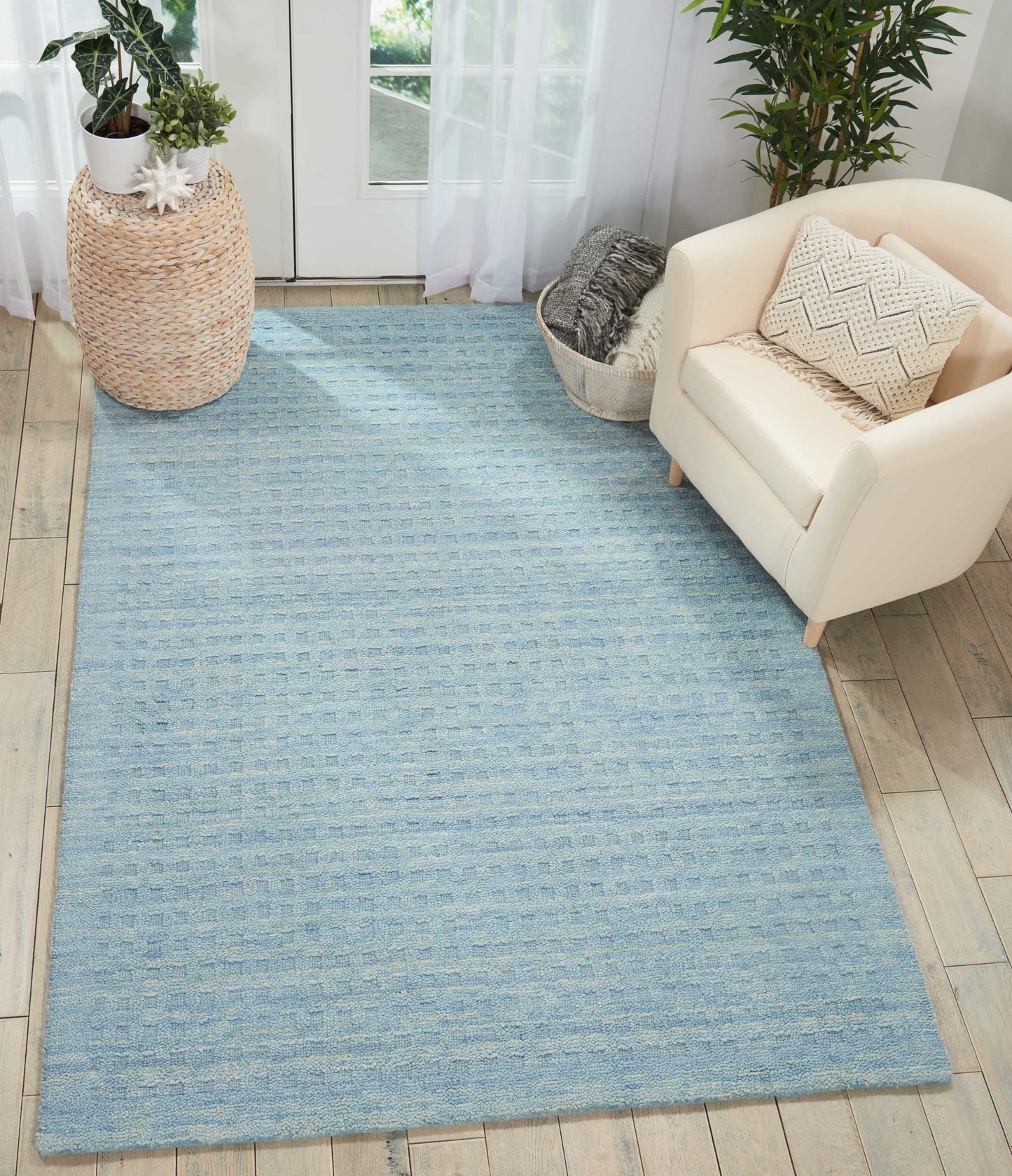 Nourison Marana 6'6" x 9'6" Sky Blue Contemporary Indoor Rug
