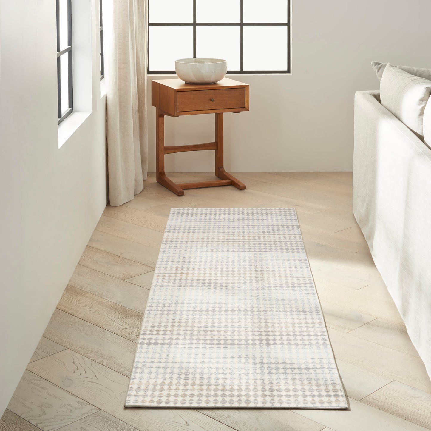 Calvin Klein CK950 Rush 2'3" x 7'3" Ivory Multicolor Modern Indoor Rug