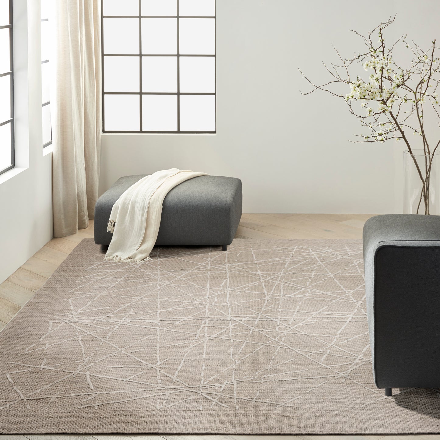 Calvin Klein CK044 Wander 9'9" x 13'9" Taupe Modern Indoor Rug