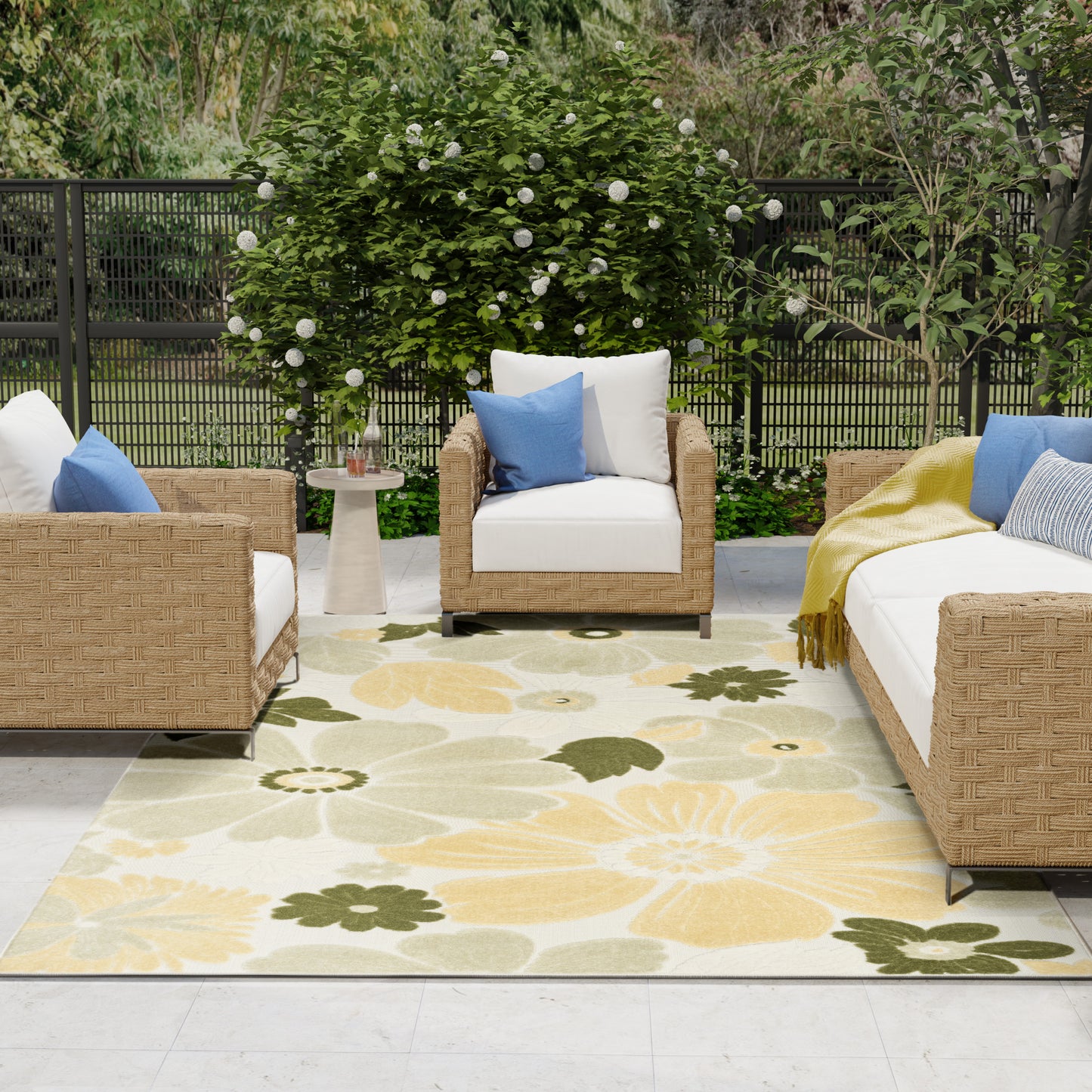 Nourison Aloha 7'10" x 10'6" Ivory Green Modern Rug