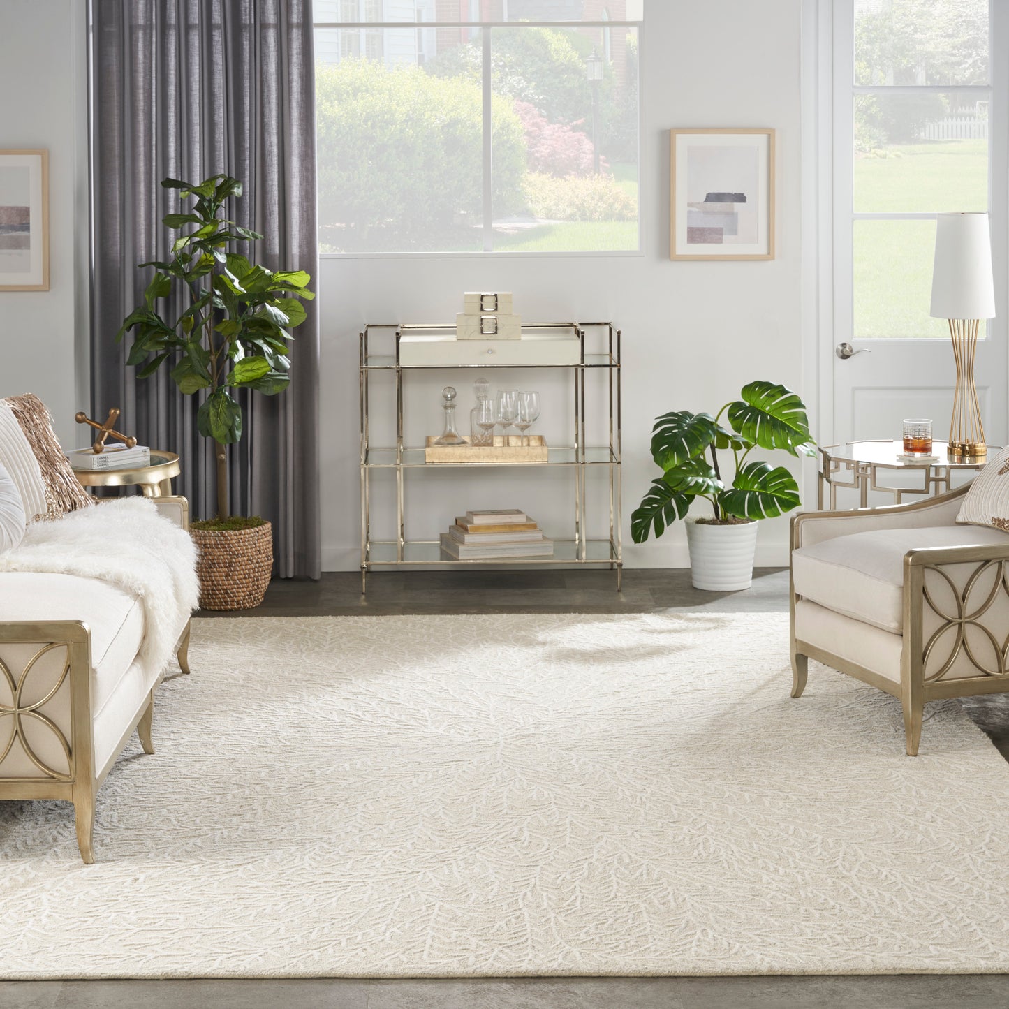 Michael Amini Ma30 Star 9'9" x 13'9" Ivory Modern Indoor Rug
