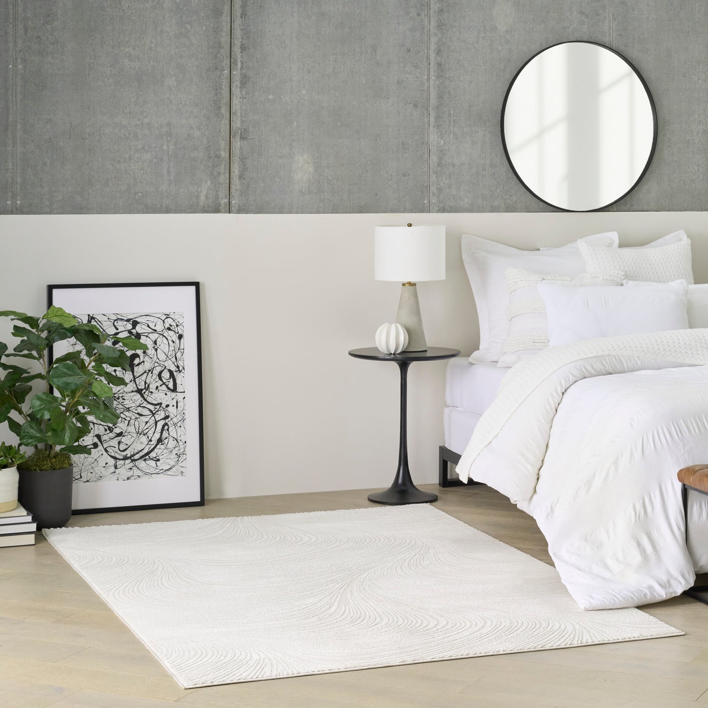 DKNY Central Park West 3'11" x 5'11" Ivory Modern Indoor Rug