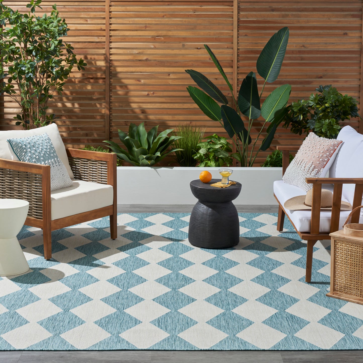 Nourison Positano 8' x 10' Aqua Modern Rug