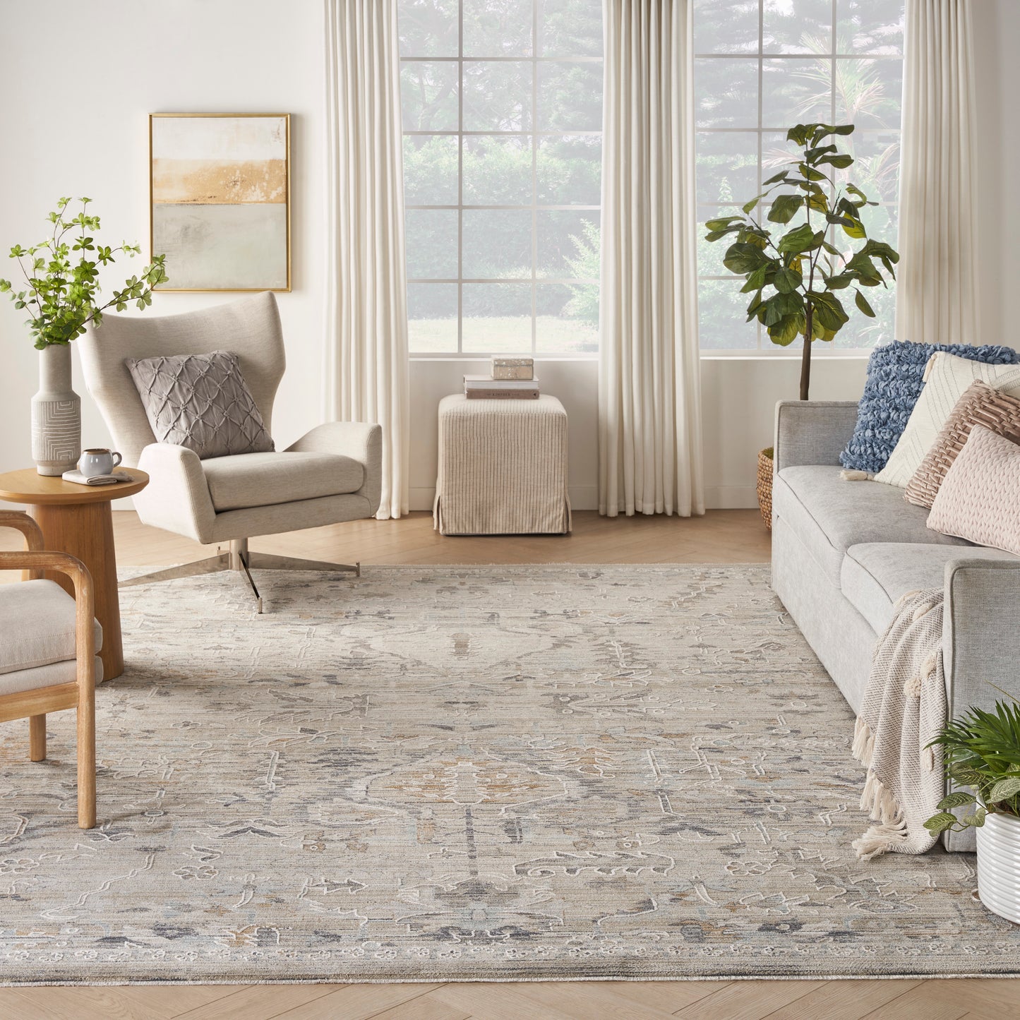 Nourison Lynx 9'10" x 13'6" Ivory Taupe Vintage Indoor Rug