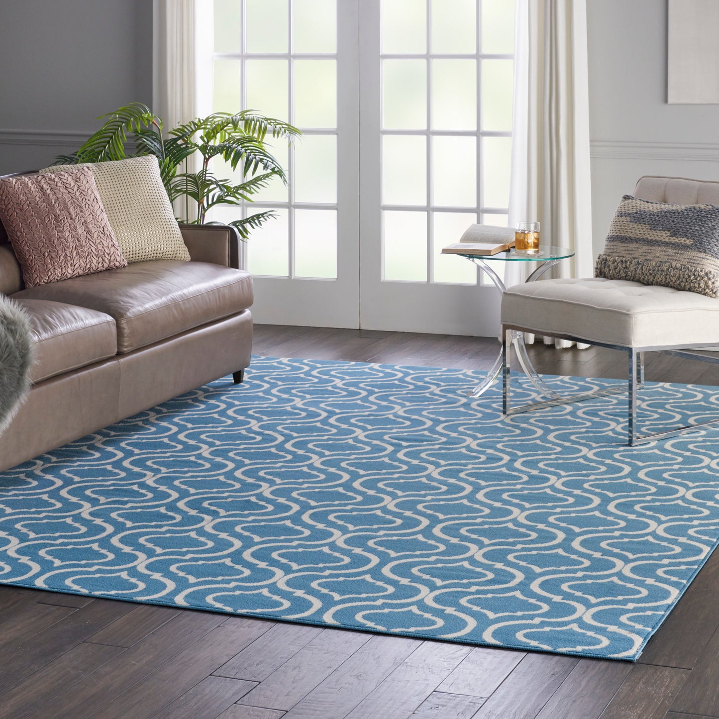 Nourison Jubilant 7'10" x 9'10" Blue Contemporary Indoor Rug