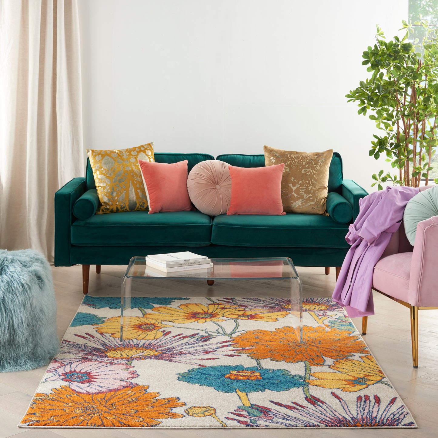 Nourison Allur 4' x 6' Ivory Multicolor Contemporary Indoor Rug