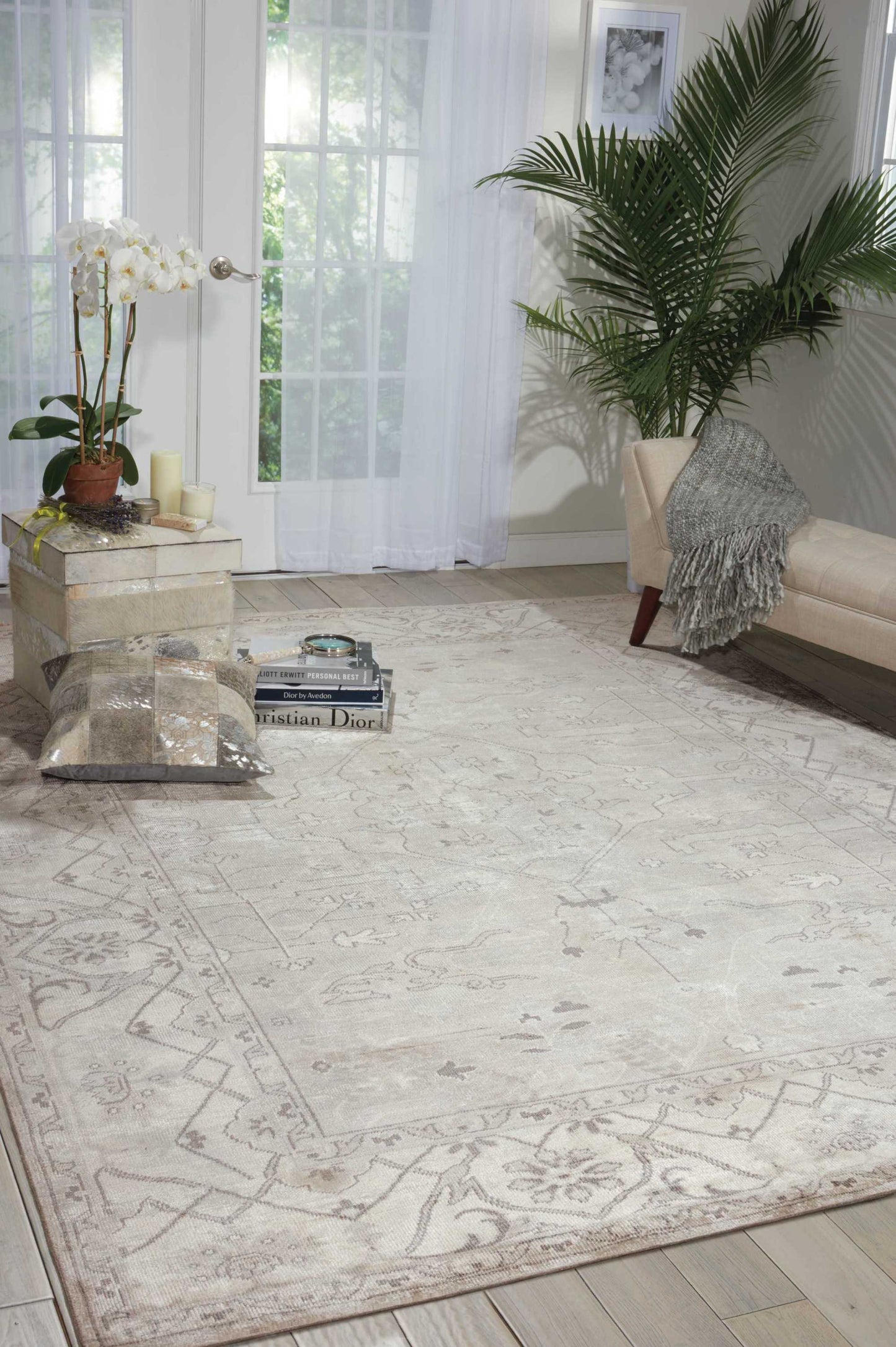 Nourison Aldora 5'6" x 8' Silver Vintage Indoor Rug