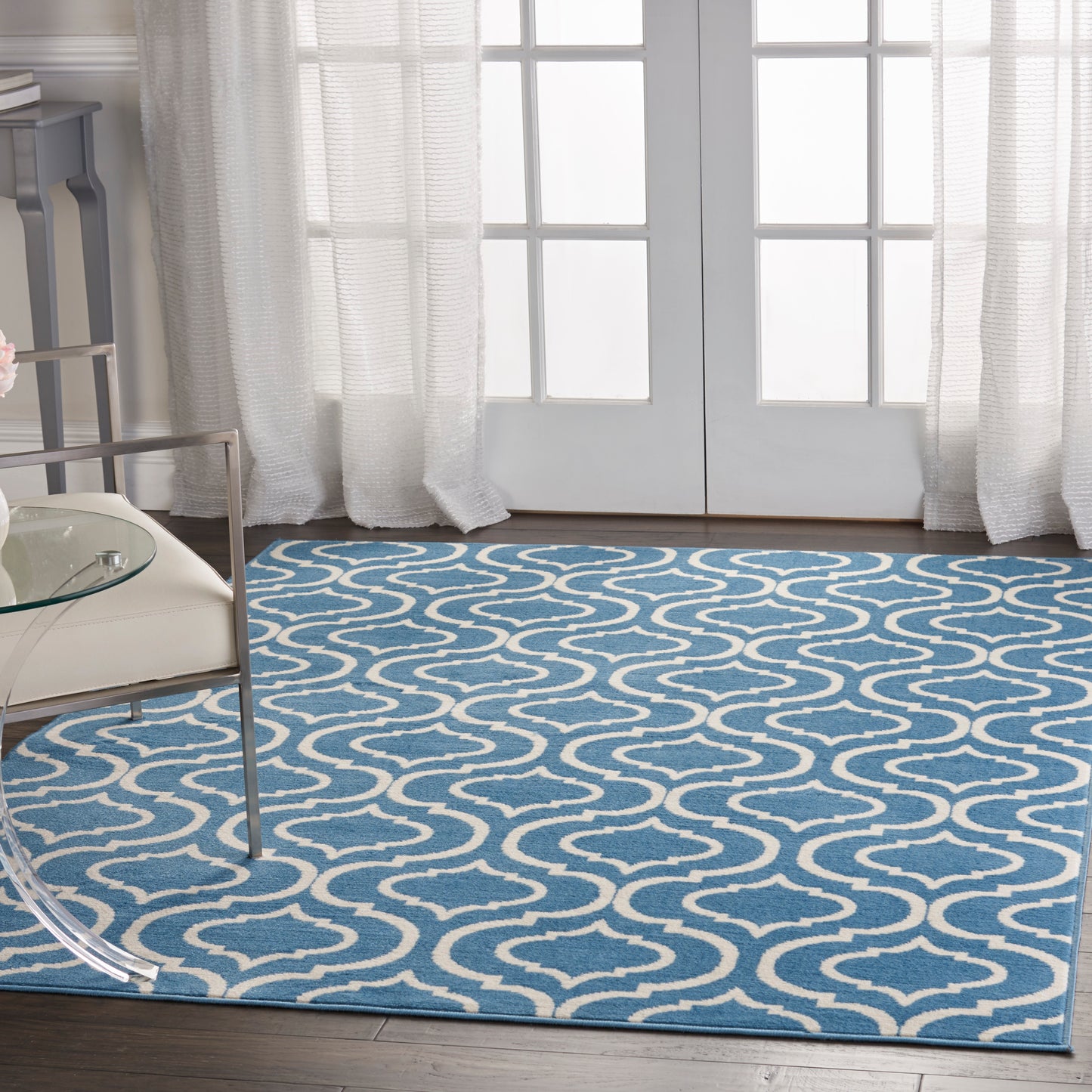 Nourison Jubilant 5'3" x 7'3" Blue Contemporary Indoor Rug