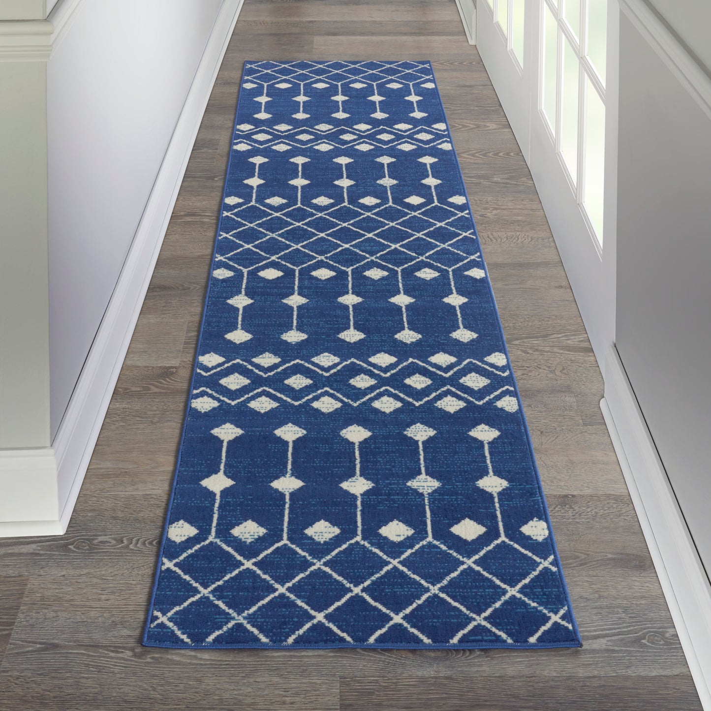 Nourison Grafix 2'3" x 7'6" Navy Bohemian Indoor Rug
