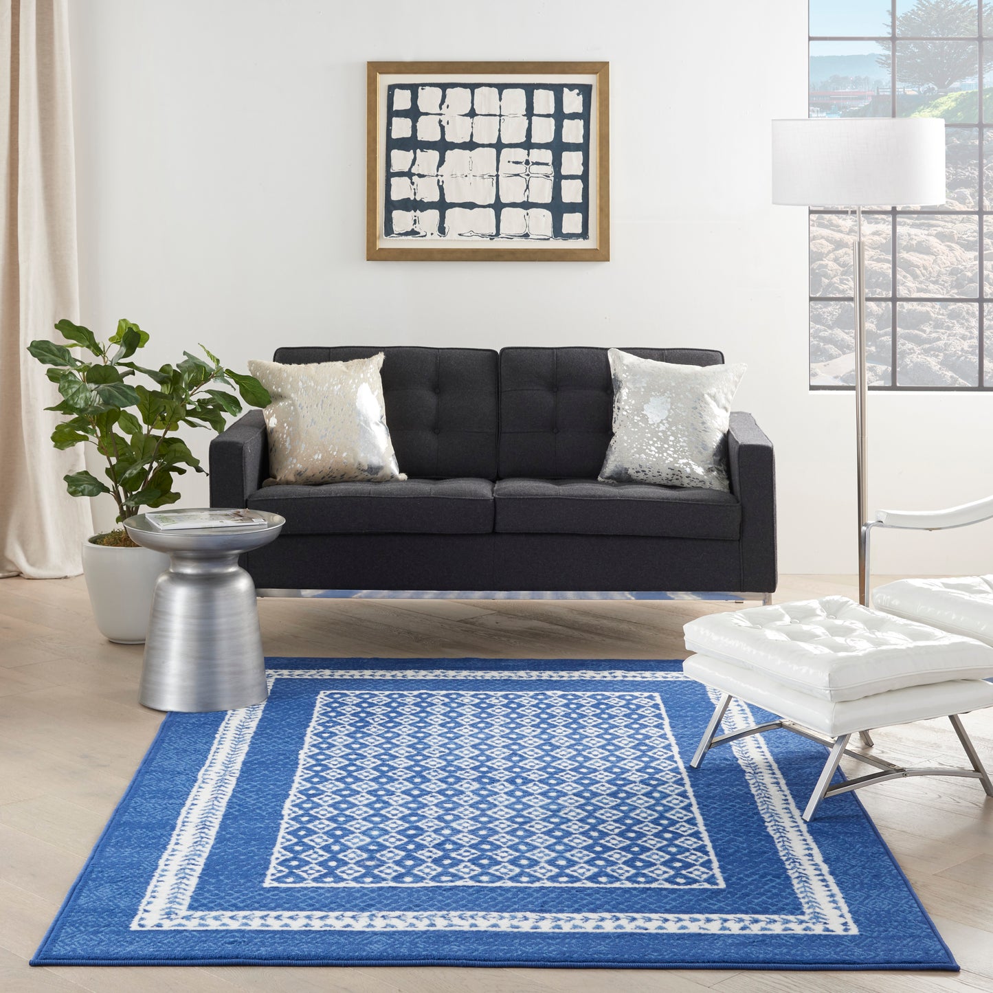 Nourison Whimsicle 4' x 6' Navy Farmhouse Indoor Rug