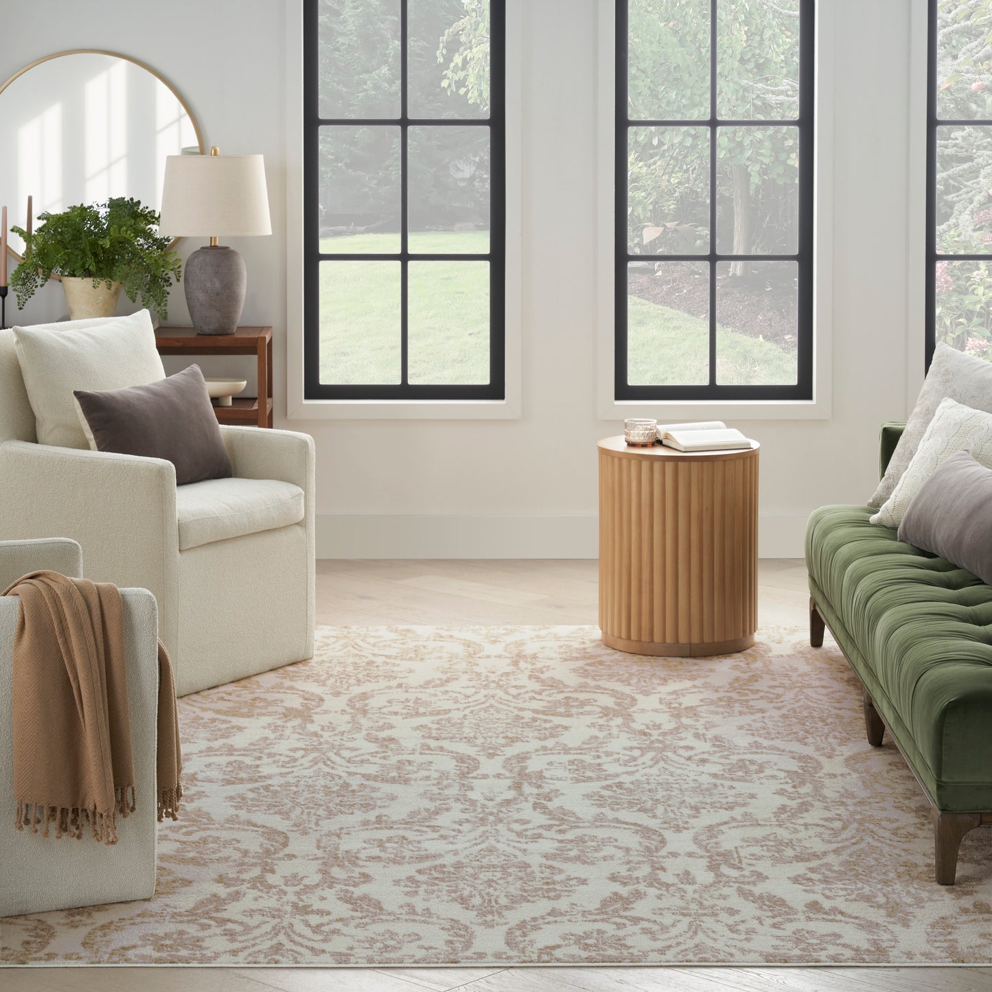 Nourison Jubilant 5'3" x 7'3" Ivory Beige Vintage Indoor Rug