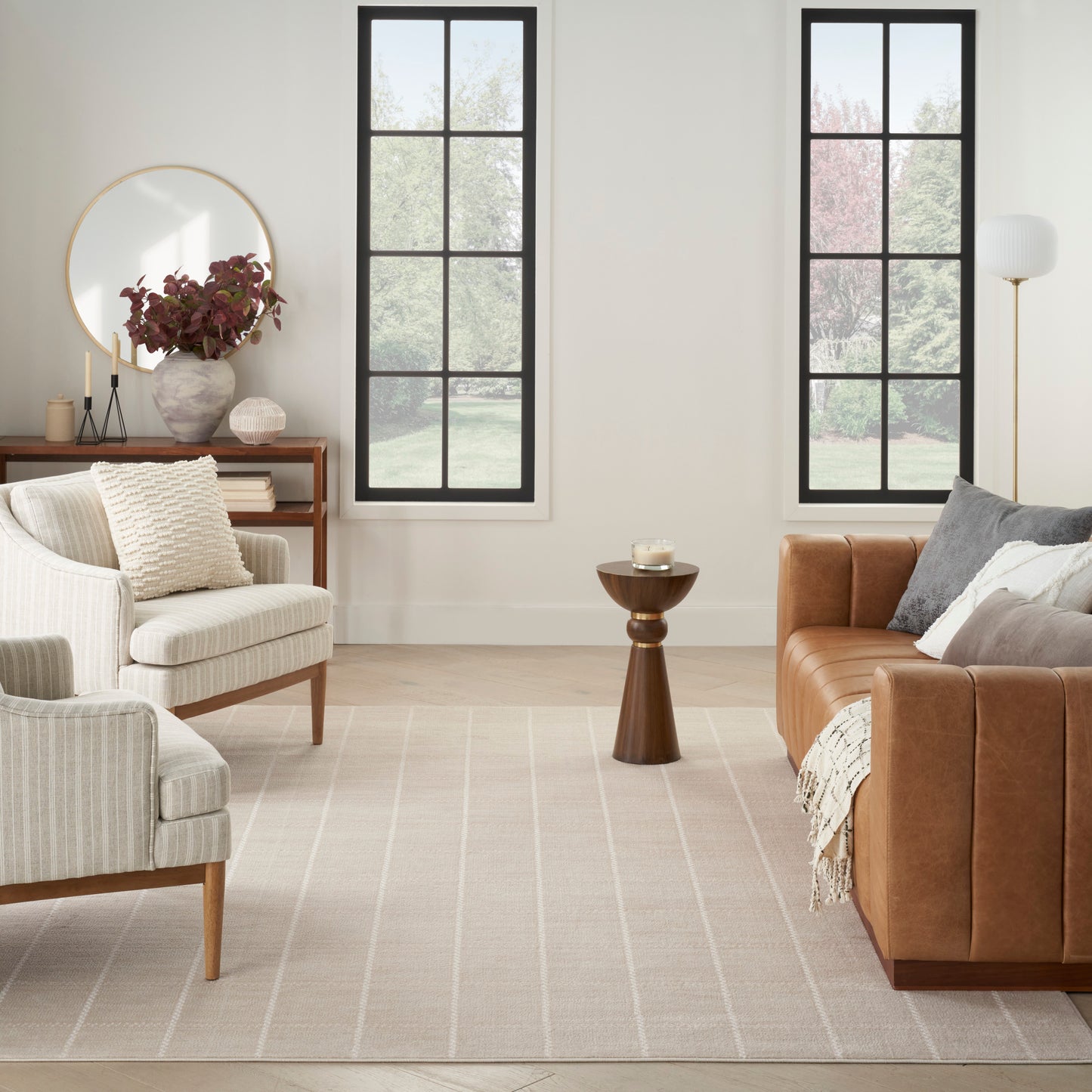 Nourison Serenity Home 7'10" x 9'10" Ivory Modern Indoor Rug