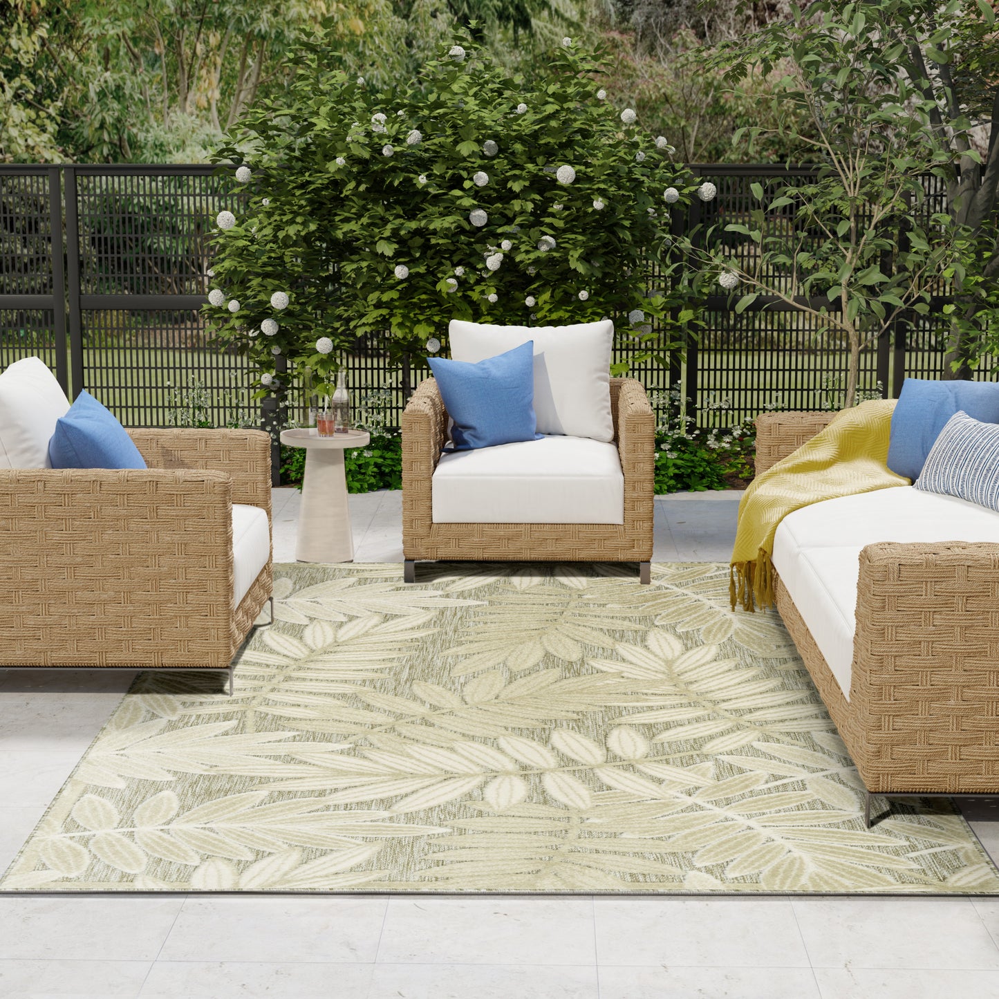 Nourison Aloha 9' x 12' Ivory Sage Modern Rug