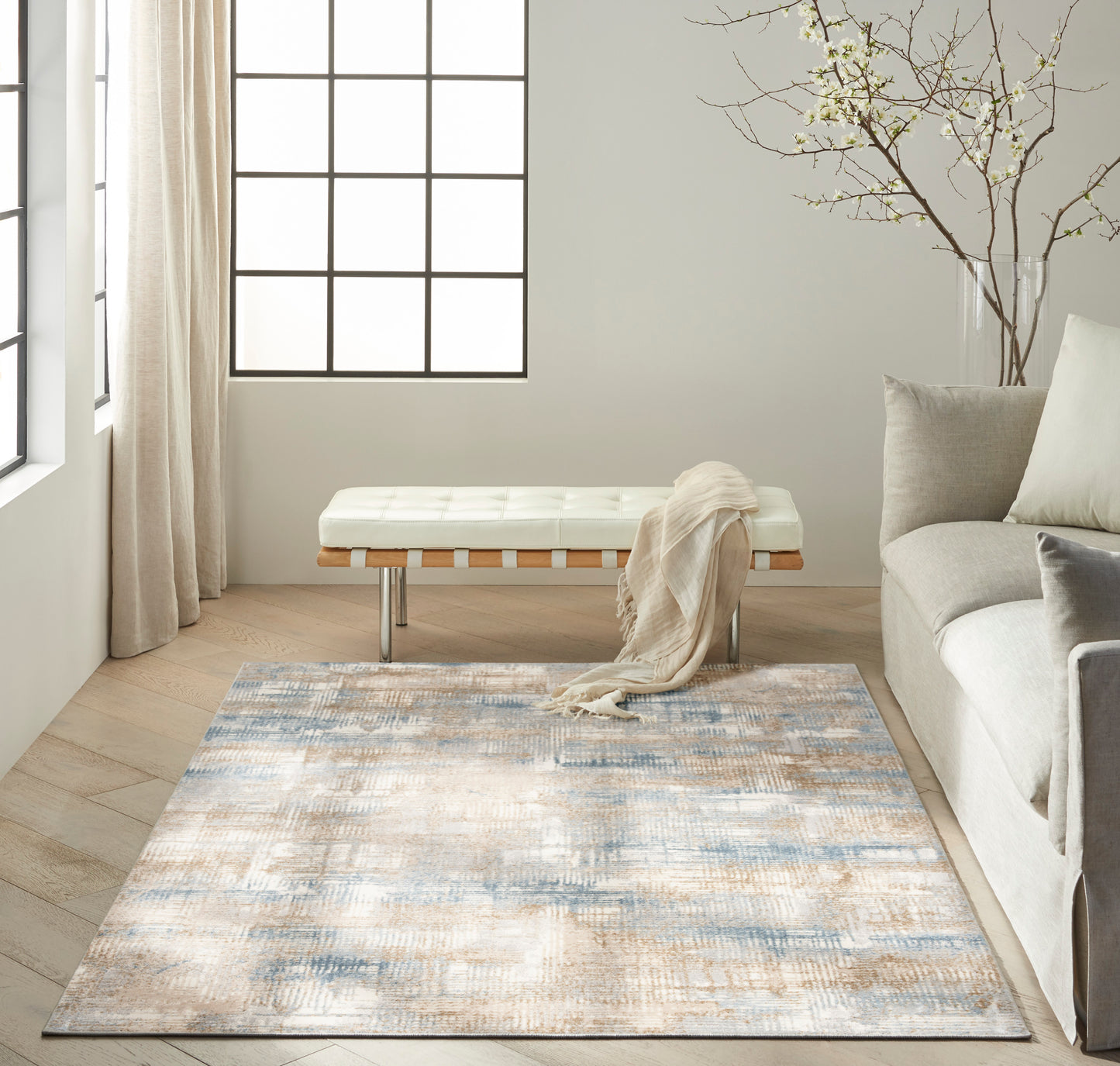 Calvin Klein CK950 Rush 6' x 9' Blue Beige Modern Indoor Rug