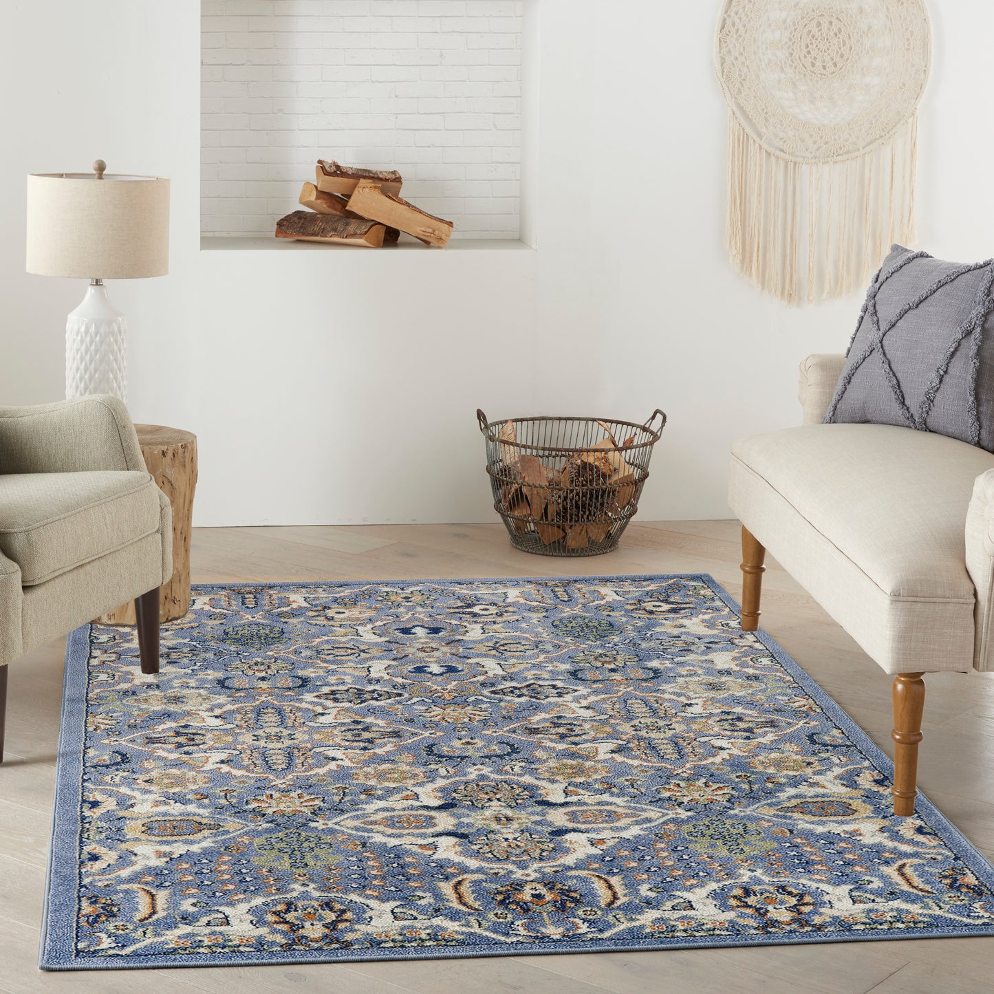Nourison Allur 4' x 6' Light Blue Bohemian Indoor Rug