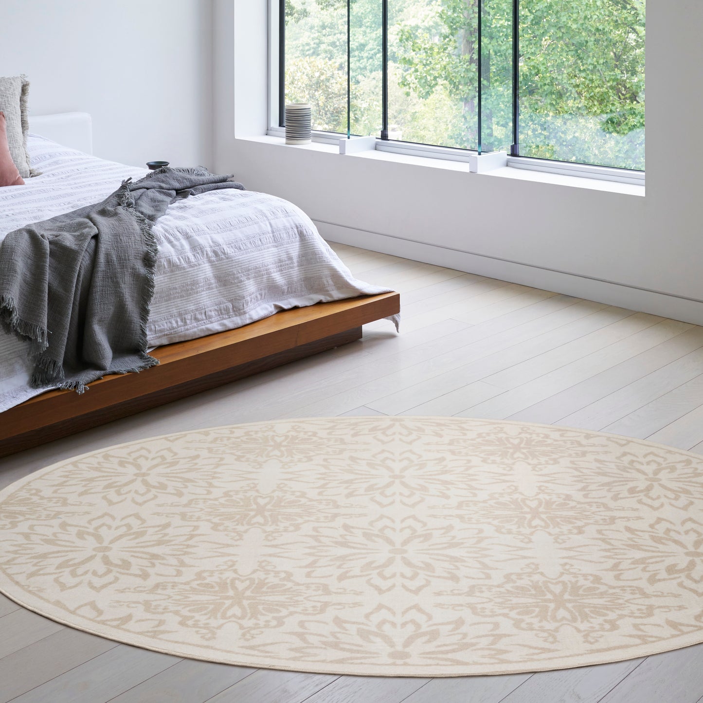 Nourison Jubilant 8' x round Ivory Beige Farmhouse Indoor Rug