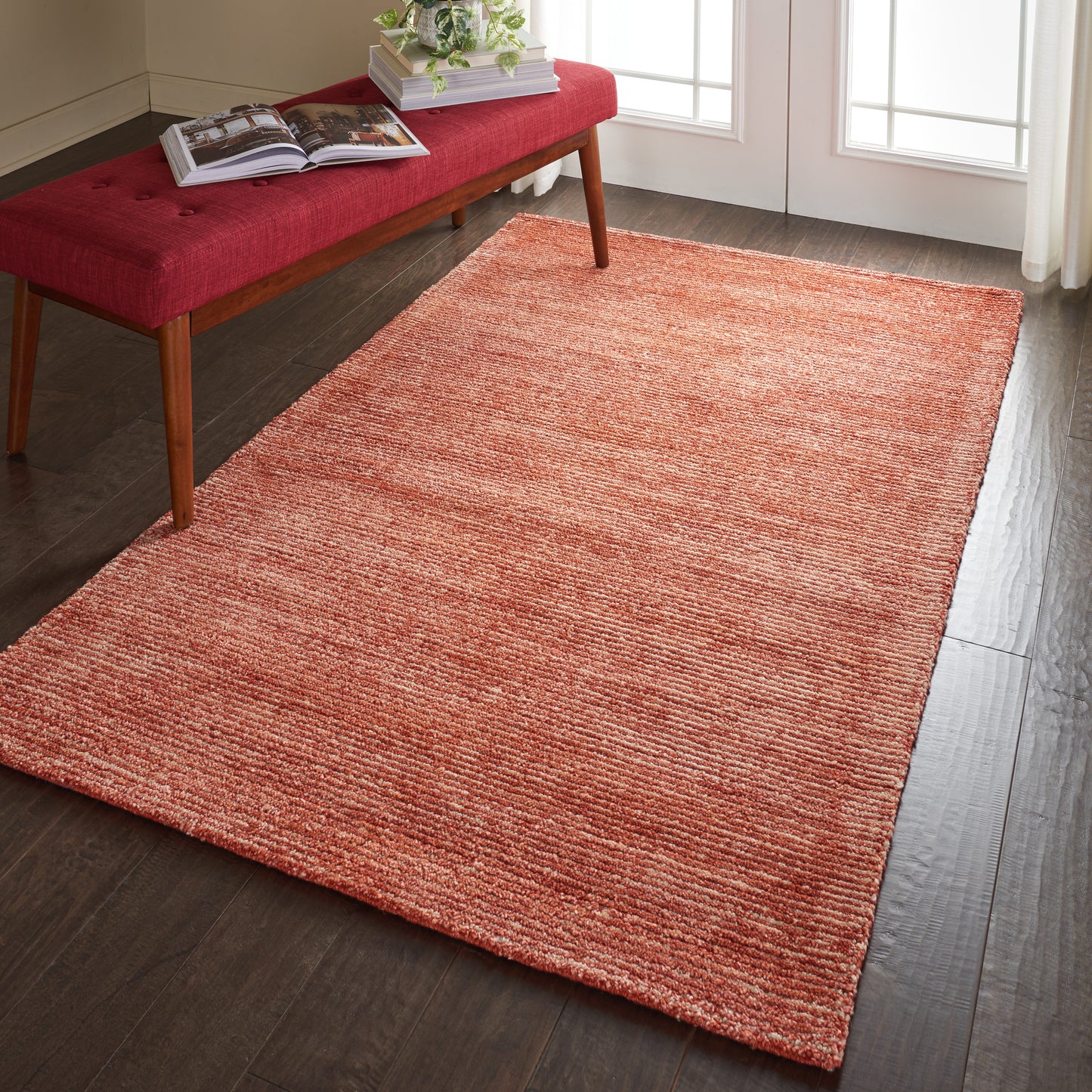 Nourison Weston 3'9" x 5'9" Brick Modern Indoor Rug