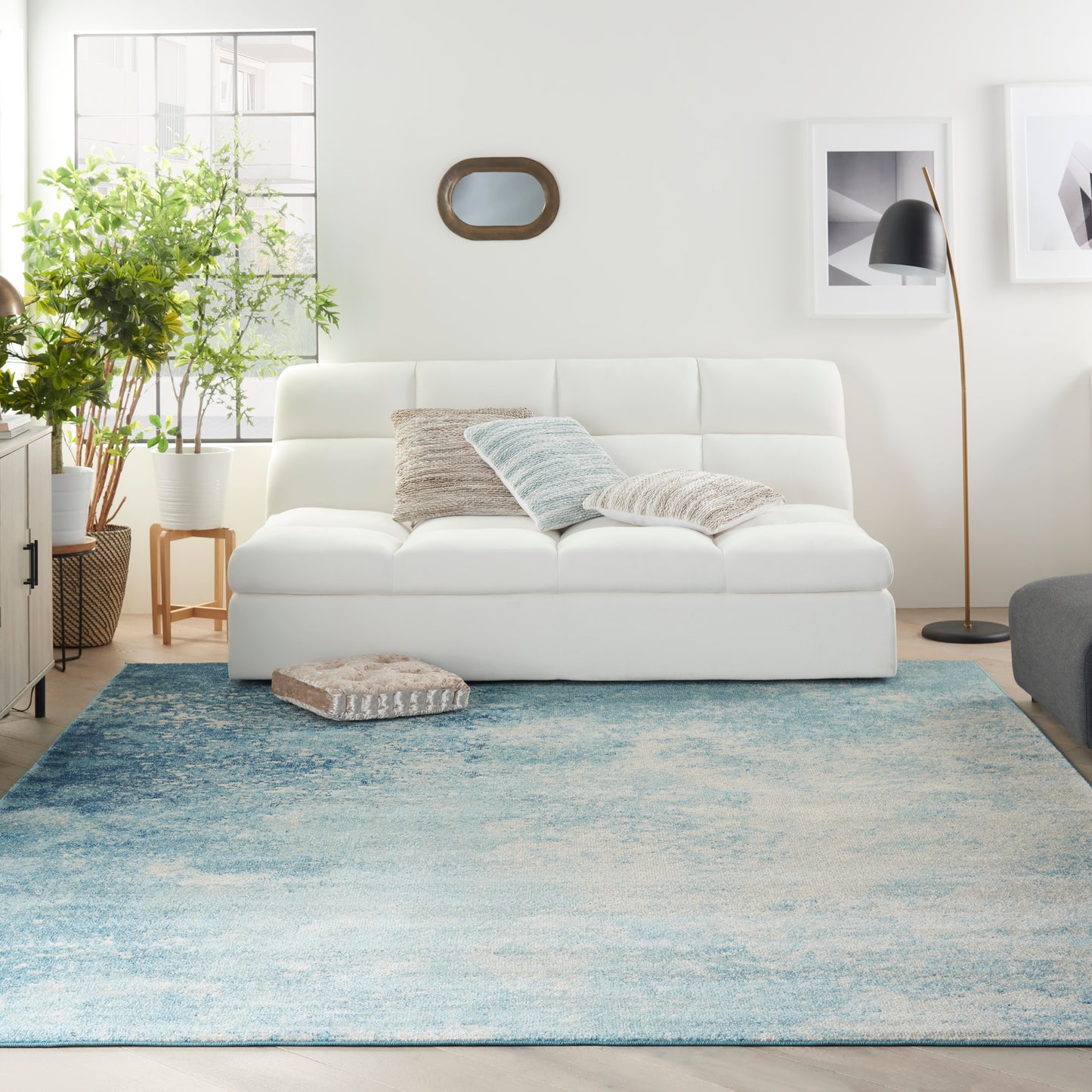 Nourison Passion 9' x 12' Navy Light Blue Modern Indoor Rug