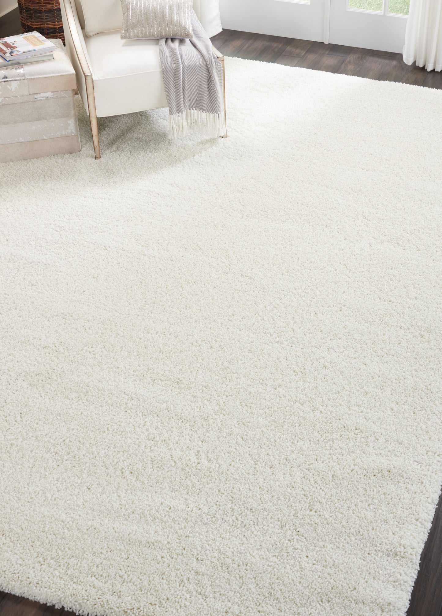 Nourison Malibu Shag 9'10" x 13'2" Ivory Shag Indoor Rug