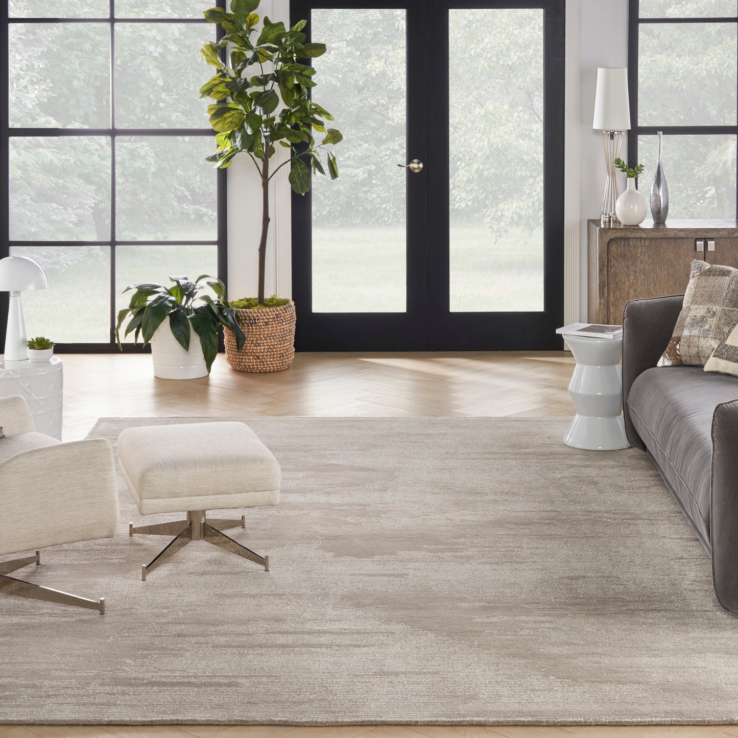 Michael Amini Ma30 Star 7'9" x 9'9" Taupe/Ivory Modern Indoor Rug
