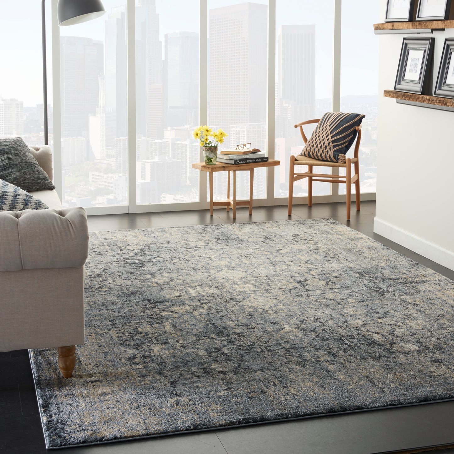 Nourison Moroccan Celebration 7'10" x 10'6" Slate Vintage Indoor Rug
