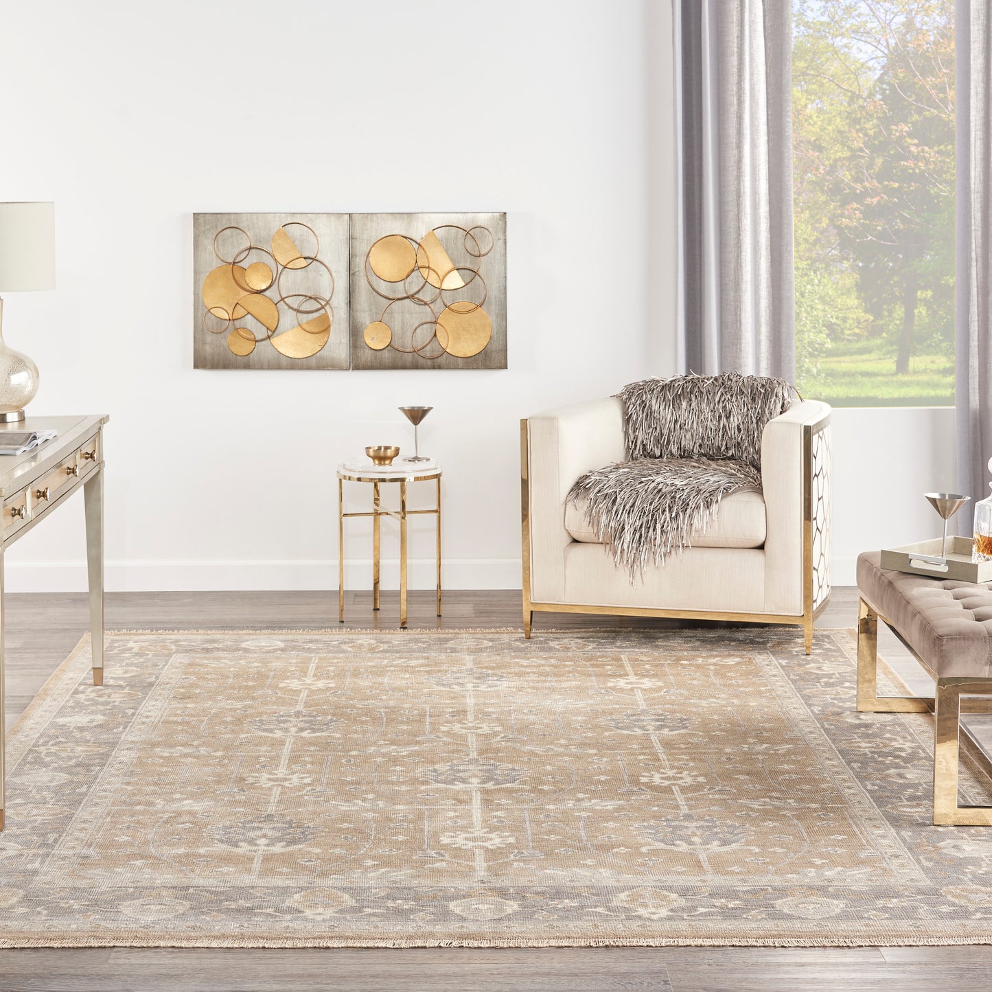 Nourison Aldora 7'9" x 9'9" Pewter Vintage Indoor Rug