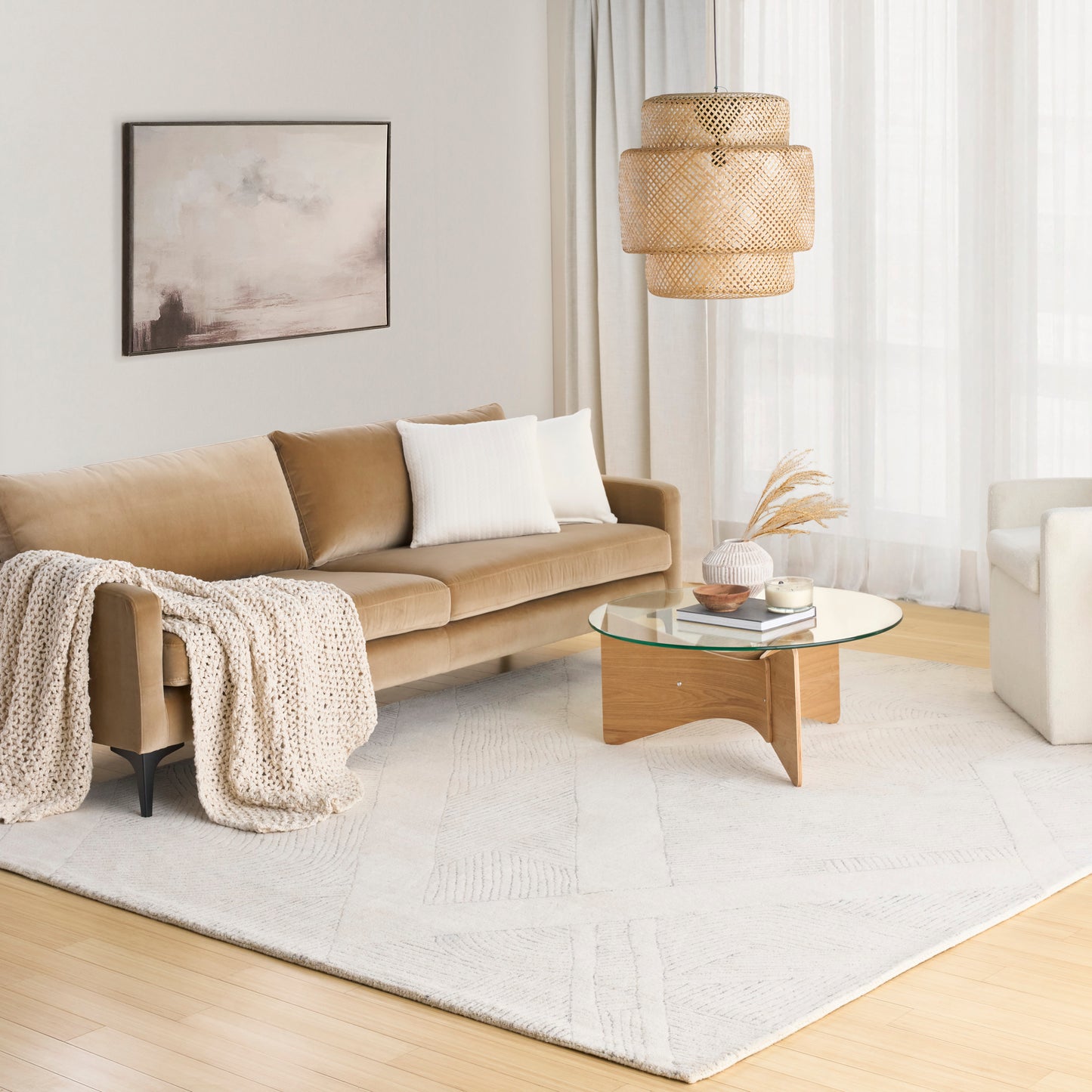 DKNY Pure Patterns 7'9" x 9'9" Ivory Grey Modern Indoor Rug