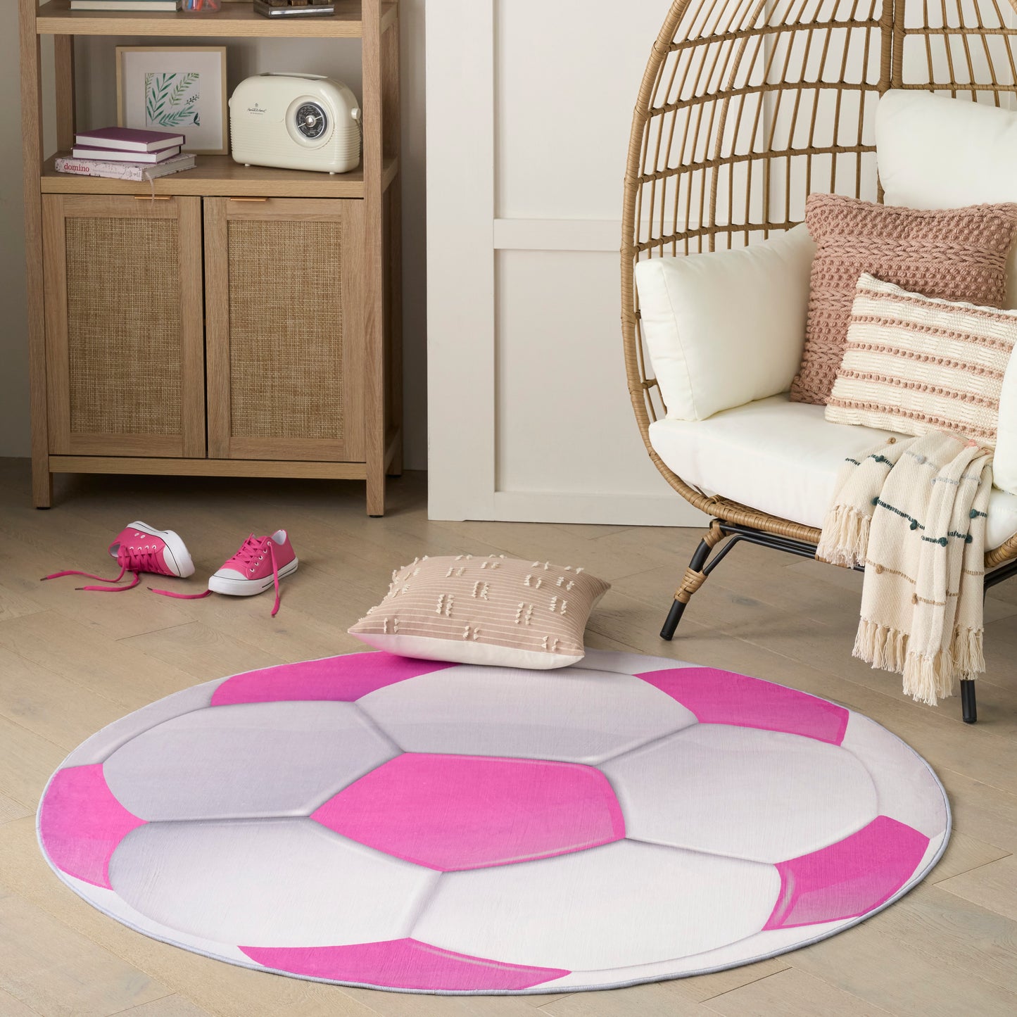 Nourison Imagination 5' x Round Pink Kids Indoor Rug