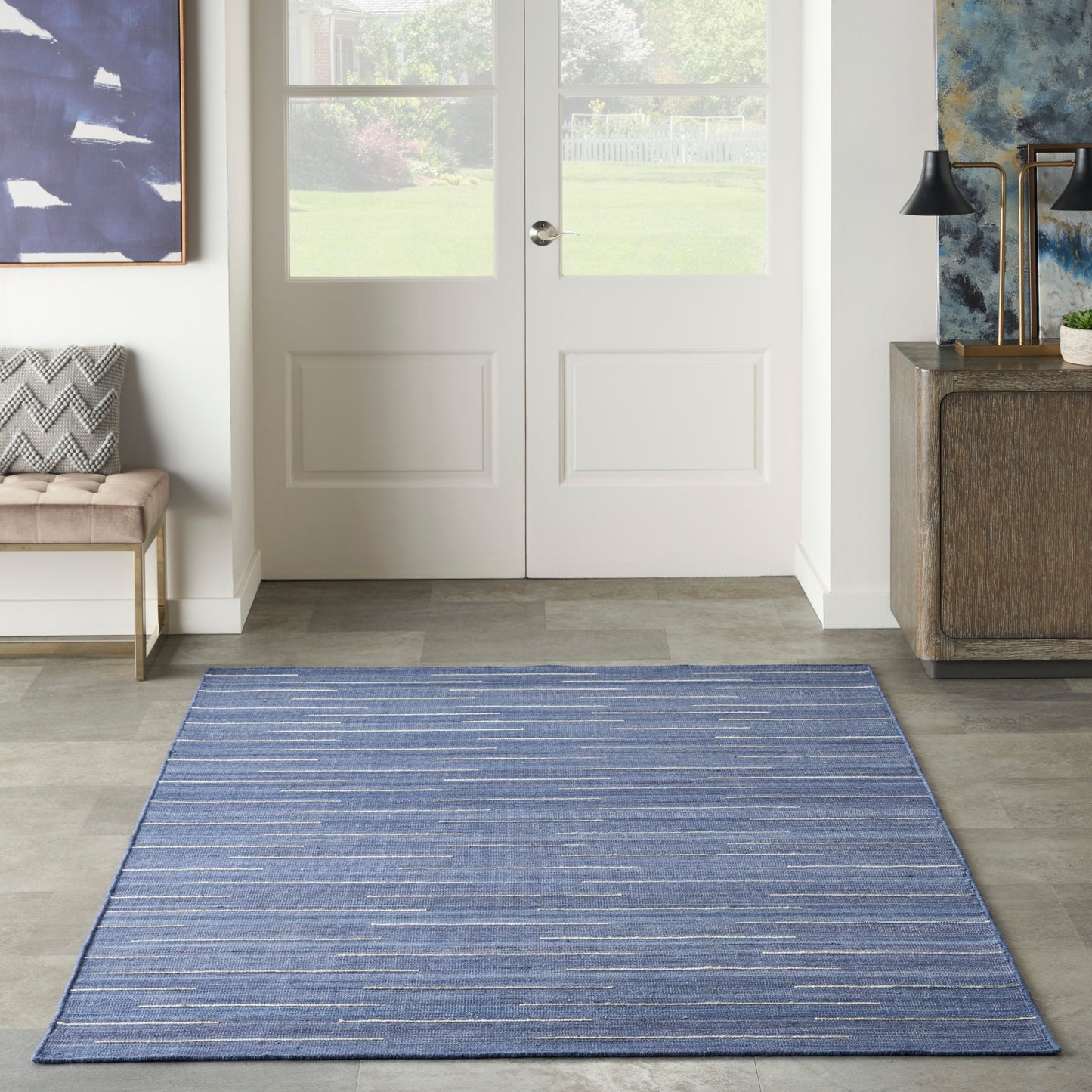 Nourison Interweave 6' x 9' Navy Modern Indoor Rug