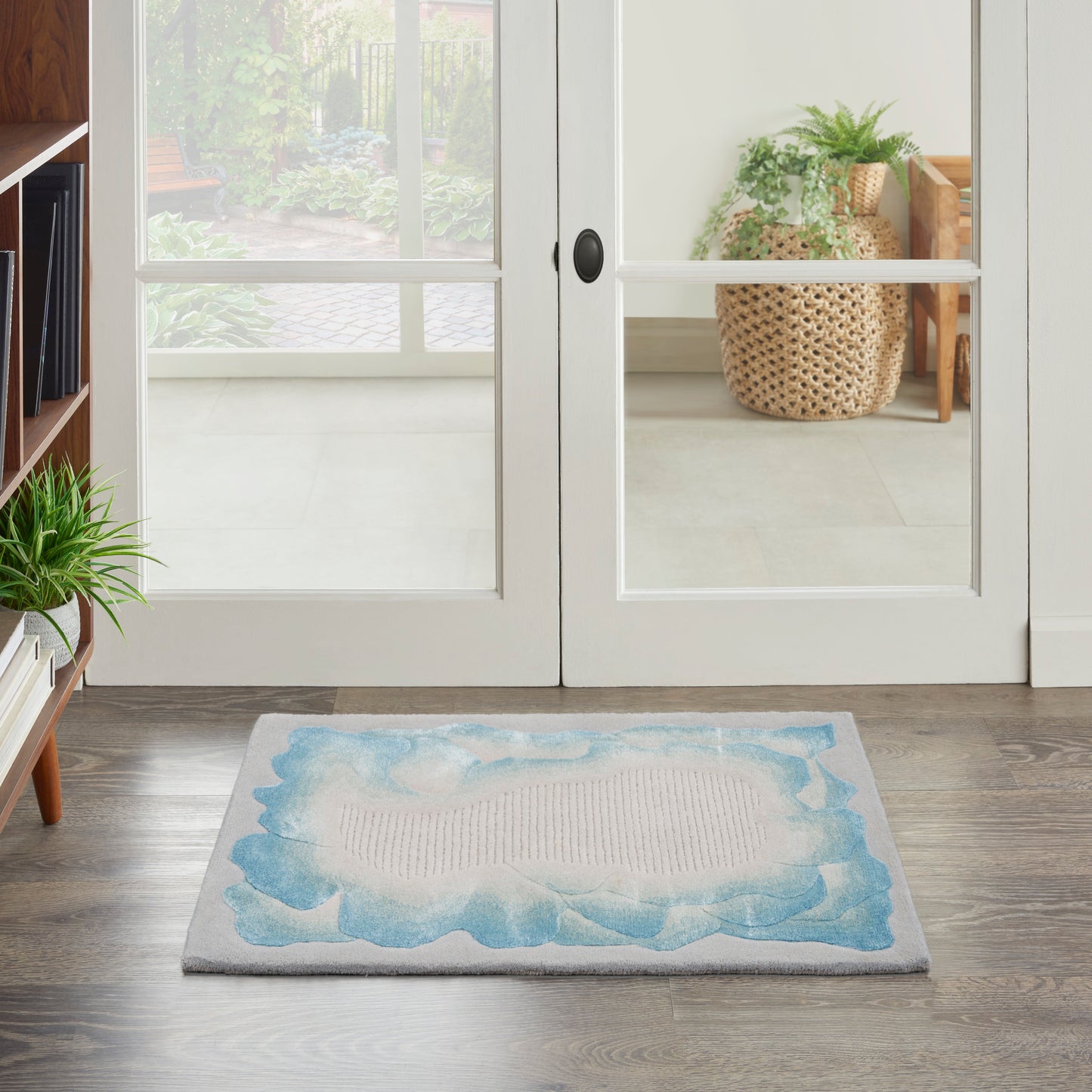 Nourison Prismatic 2' x 3' Sea Mist Blue Modern Indoor Rug